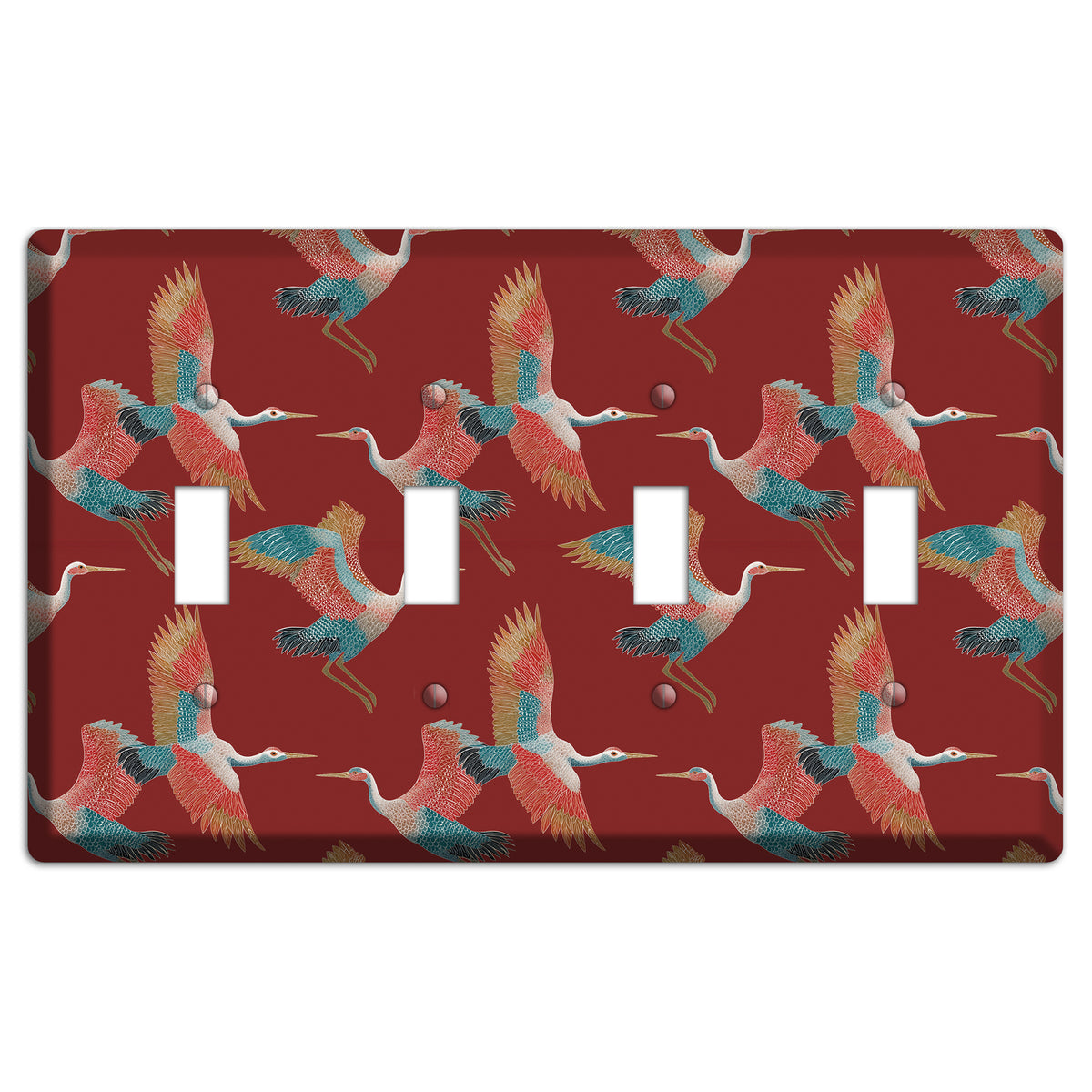 Crimson Heron Dance 4 Toggle Wallplate