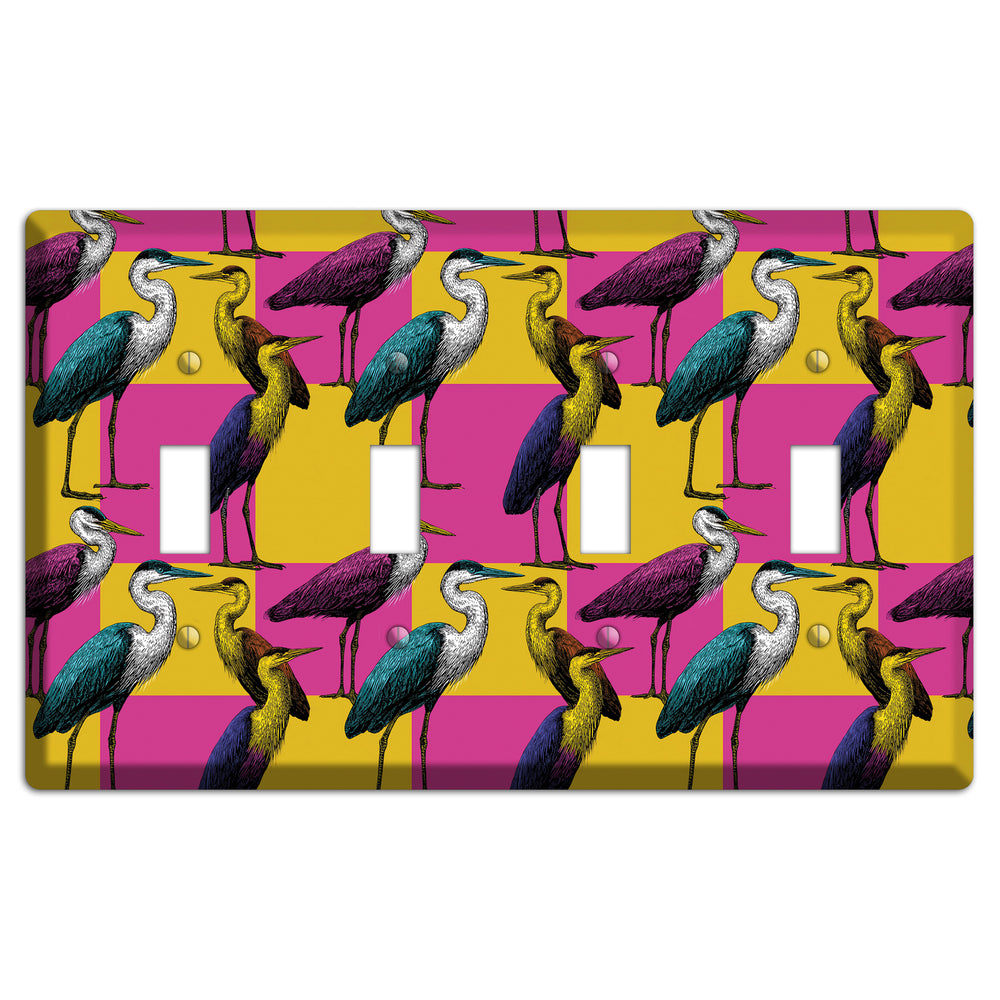 Magenta Heron Grid 4 Toggle Wallplate