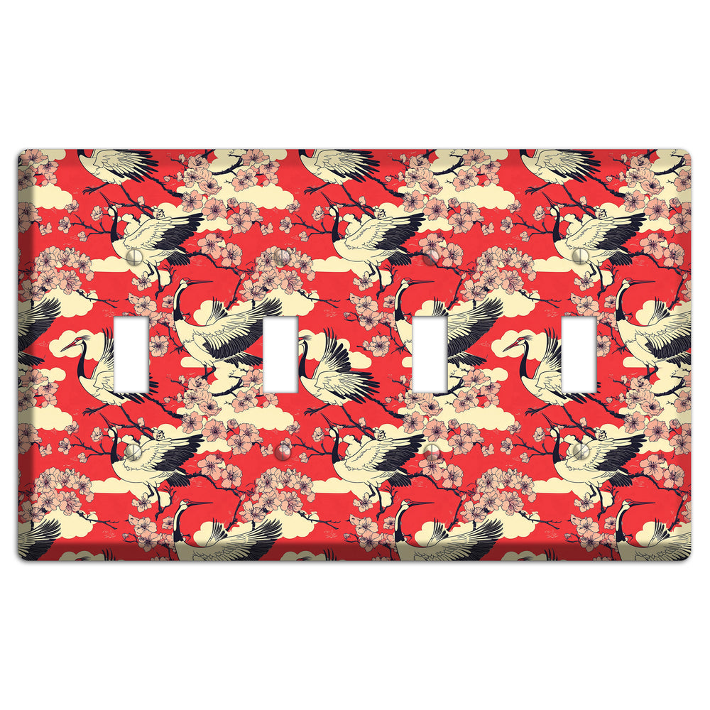Crimson Blossom Ascent 4 Toggle Wallplate