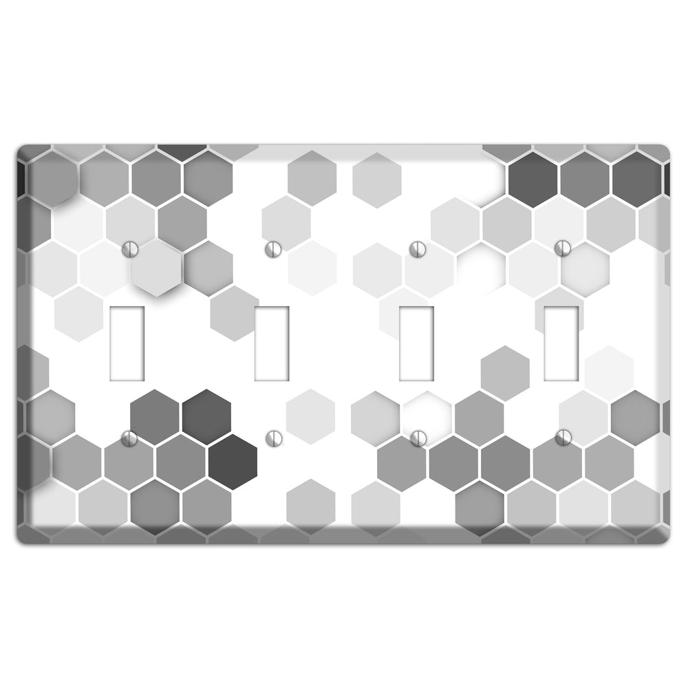 Monochrome Hexagon Tiling 4 Toggle Wallplate
