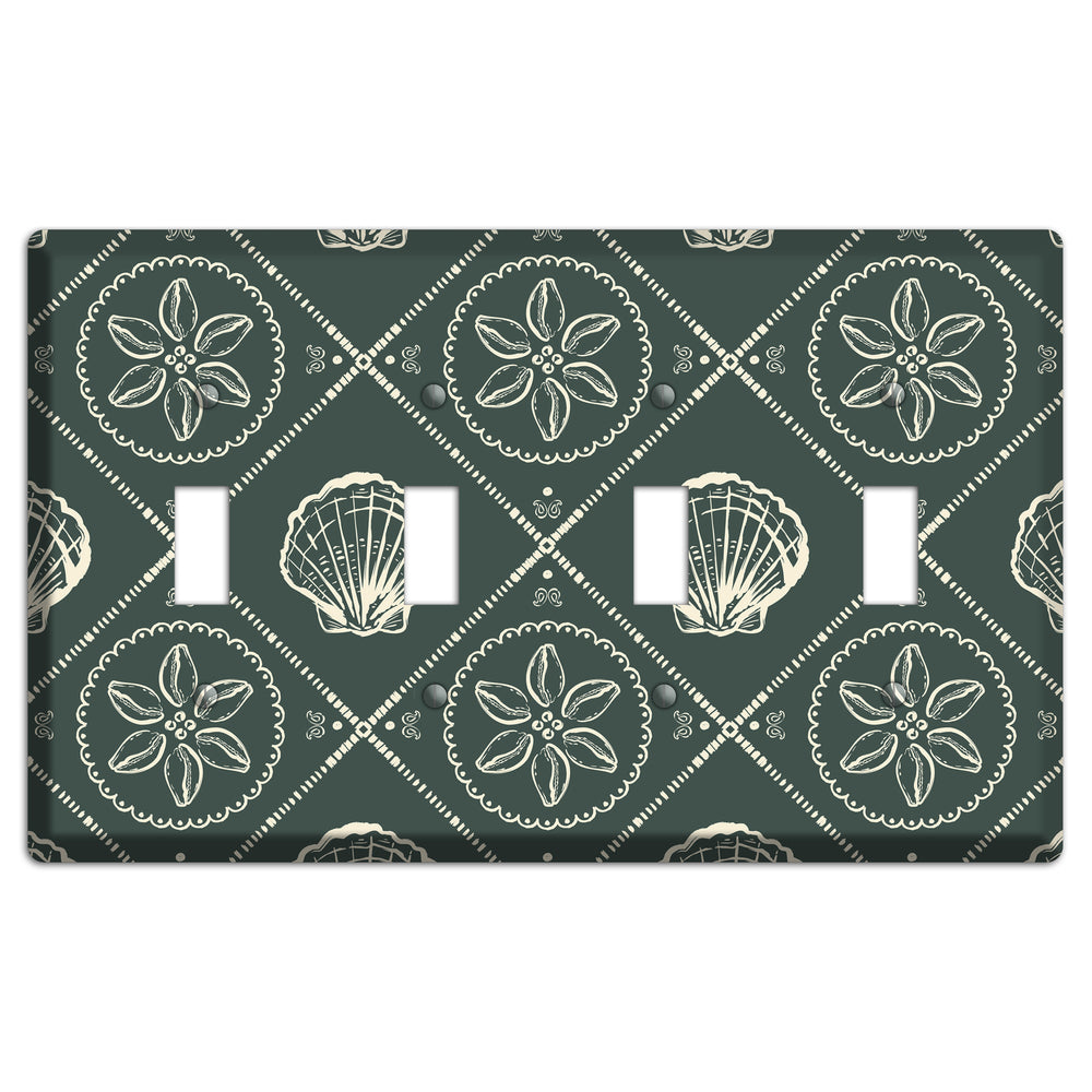 Slate Cowrie Medallion 4 Toggle Wallplate