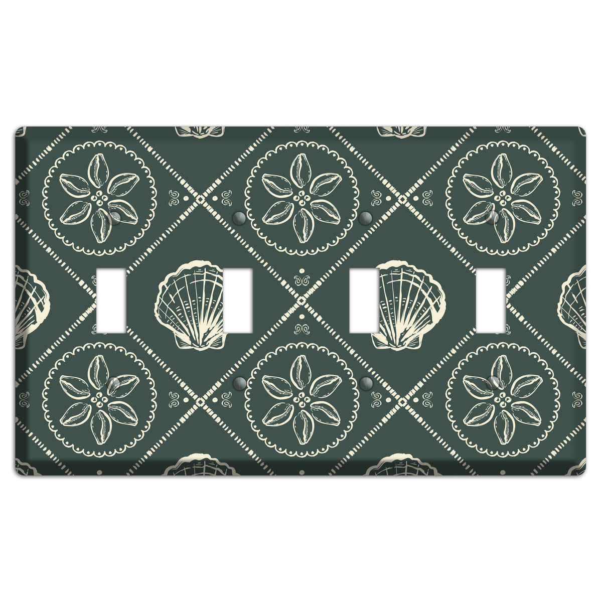 Slate Cowrie Medallion 4 Toggle Wallplate