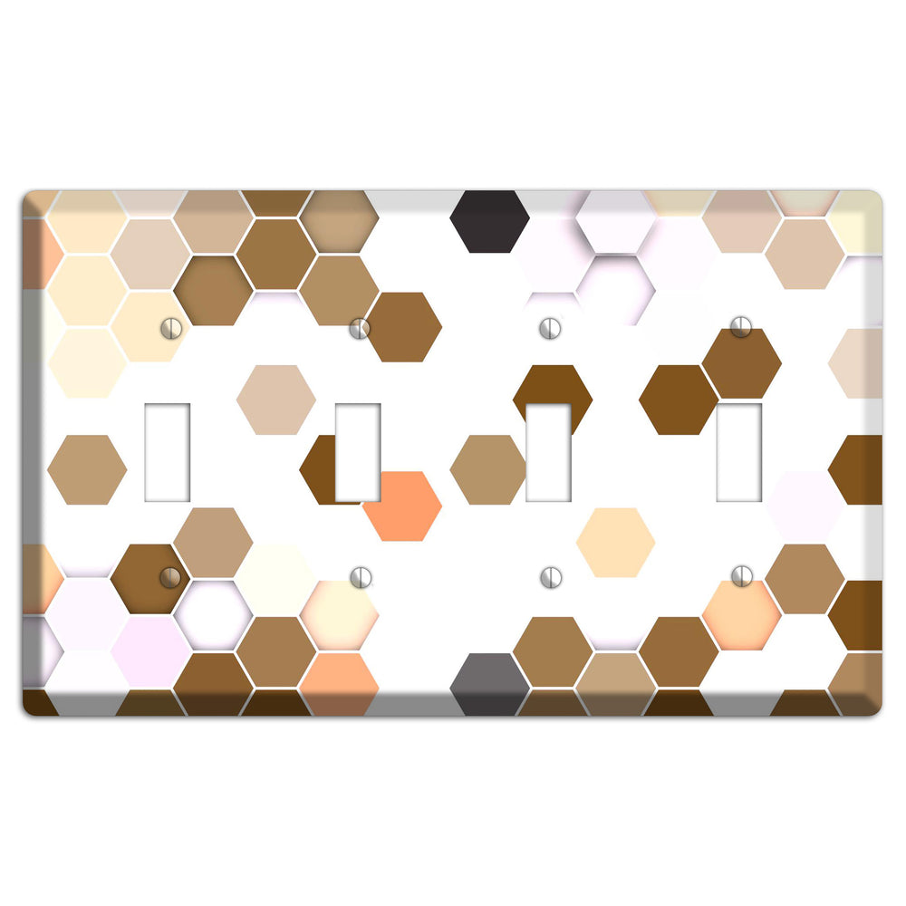 Hex Grid ‚Äì Sunset Terracotta 4 Toggle Wallplate