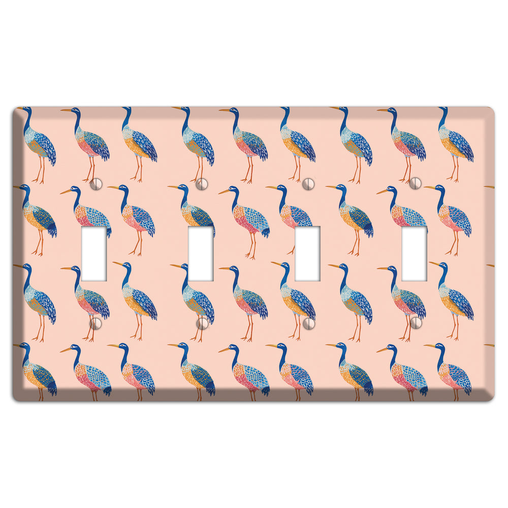 Blush Heron Parade 4 Toggle Wallplate