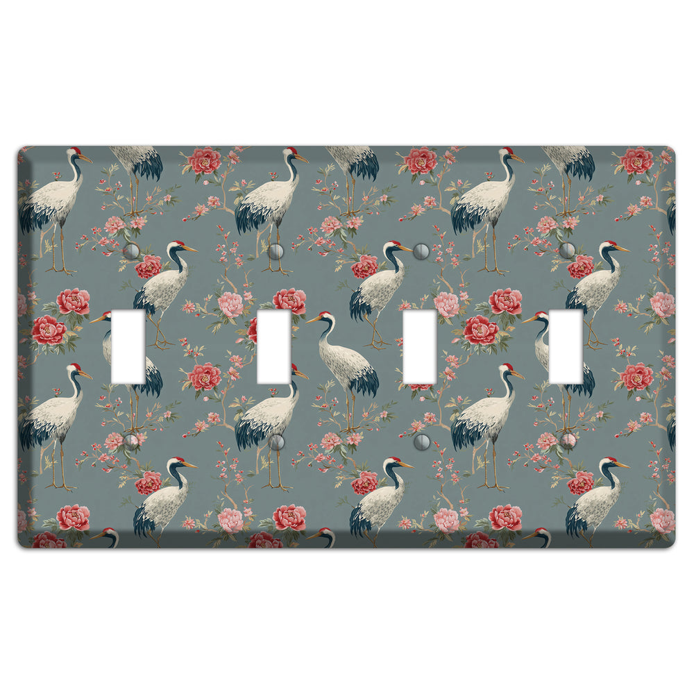 Slate Peony Vigil 4 Toggle Wallplate