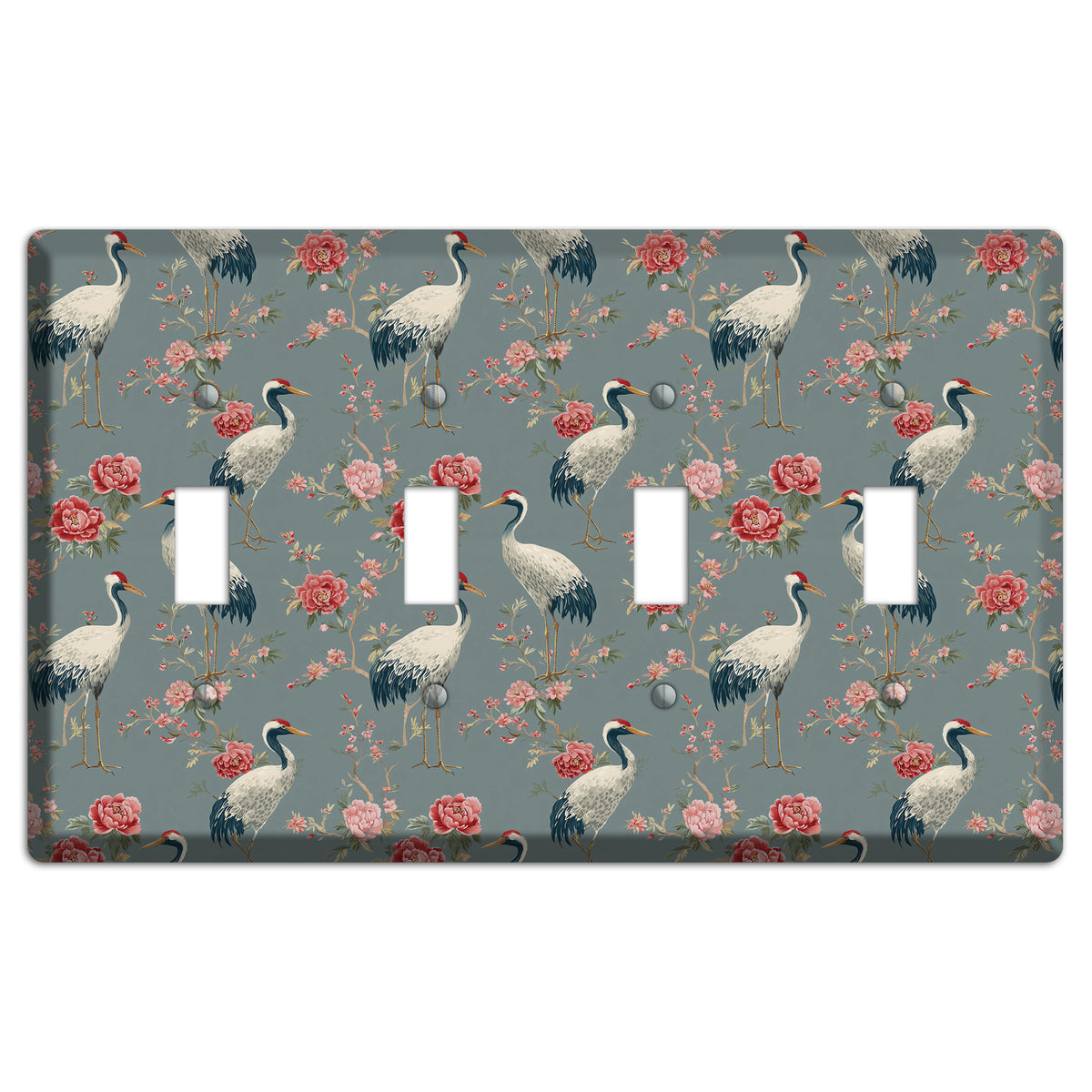 Slate Peony Vigil 4 Toggle Wallplate