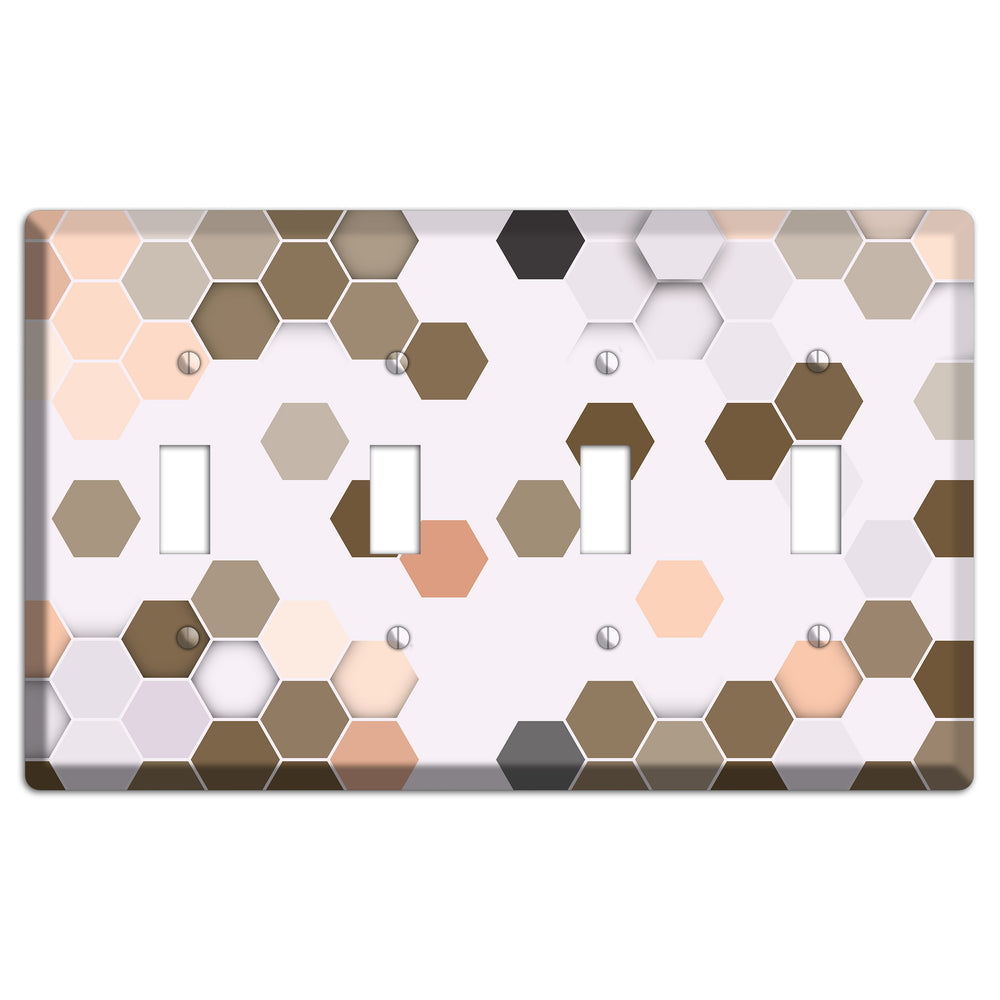 Clay & Terracotta Geometric Tiling 4 Toggle Wallplate