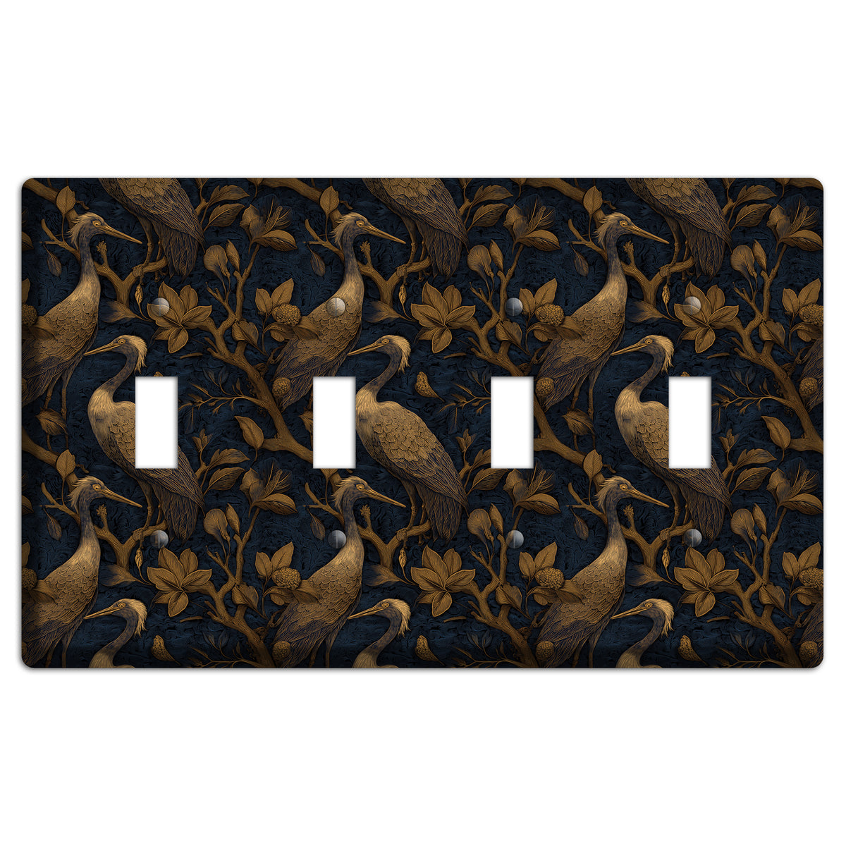Gilded Heron Dusk 4 Toggle Wallplate