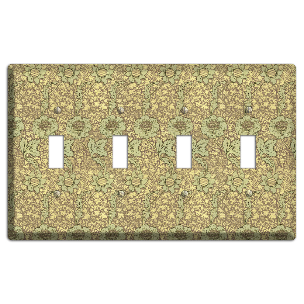 Wildflower Scroll 4 Toggle Wallplate