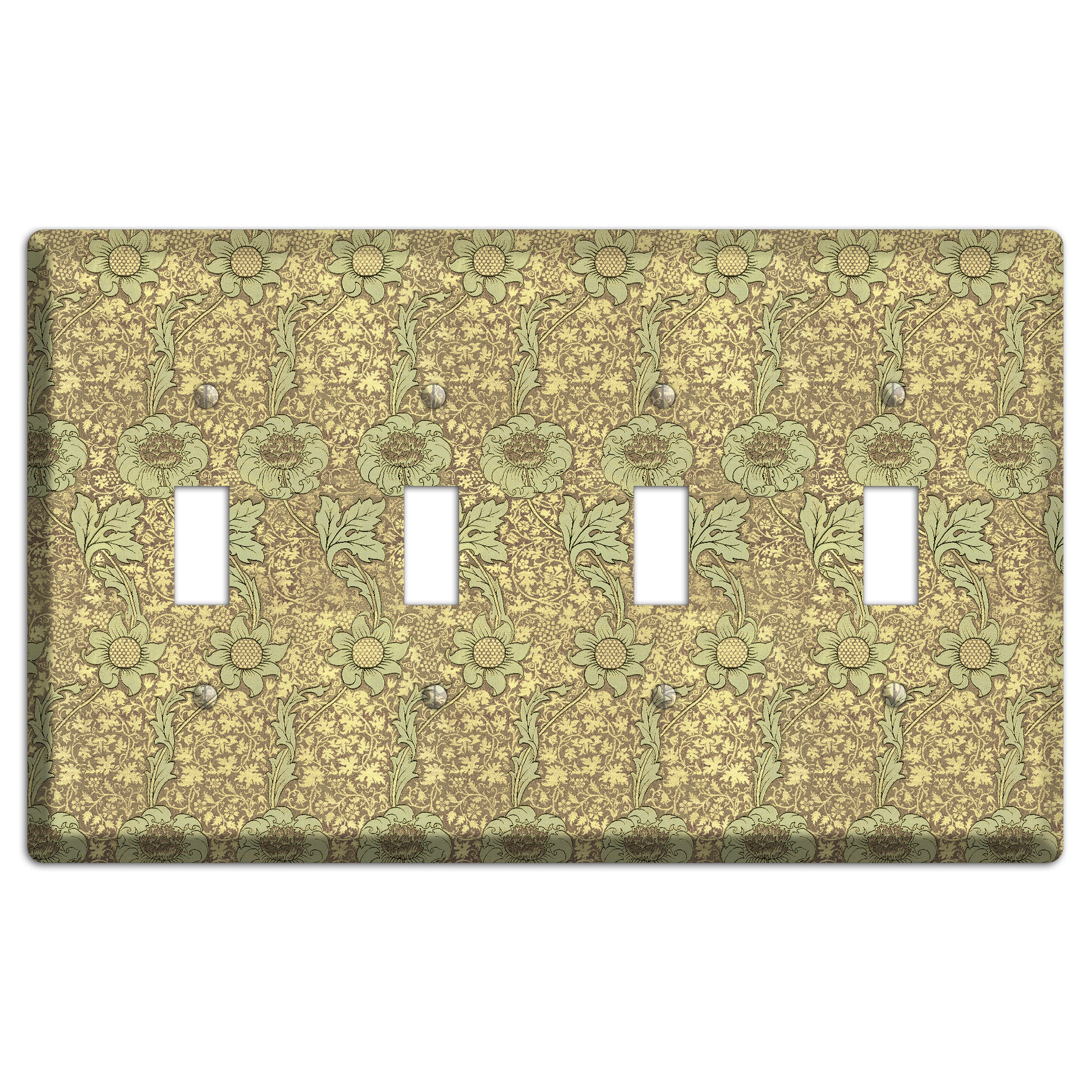 Wildflower Scroll 4 Toggle Wallplate