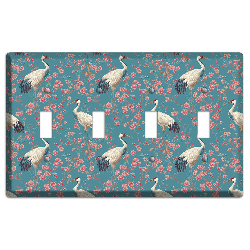 Azure Blossom Vigil 4 Toggle Wallplate