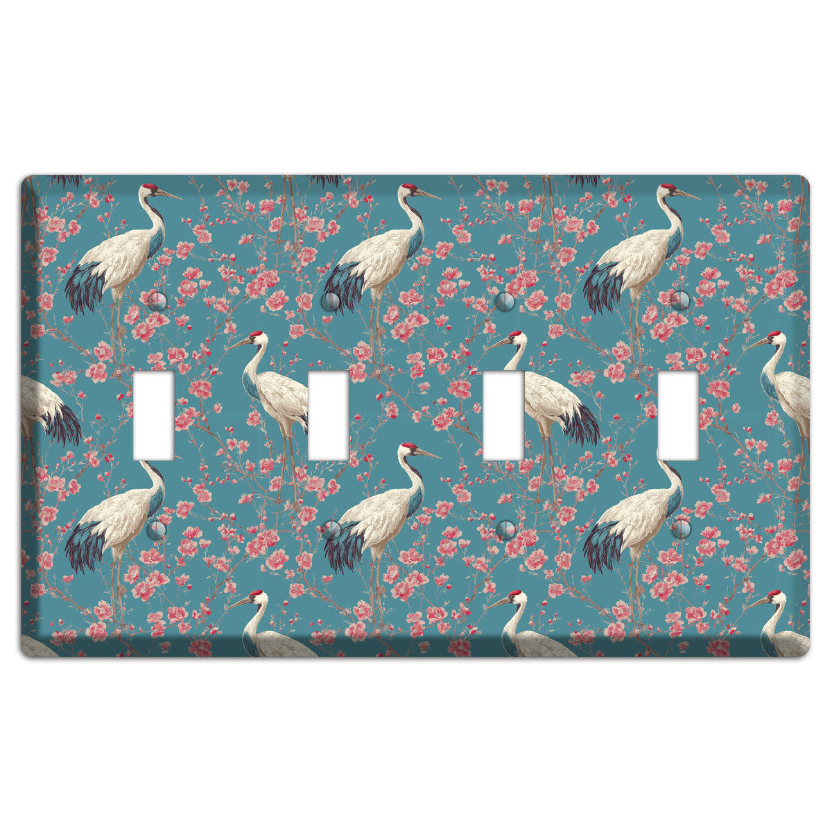 Azure Blossom Vigil 4 Toggle Wallplate