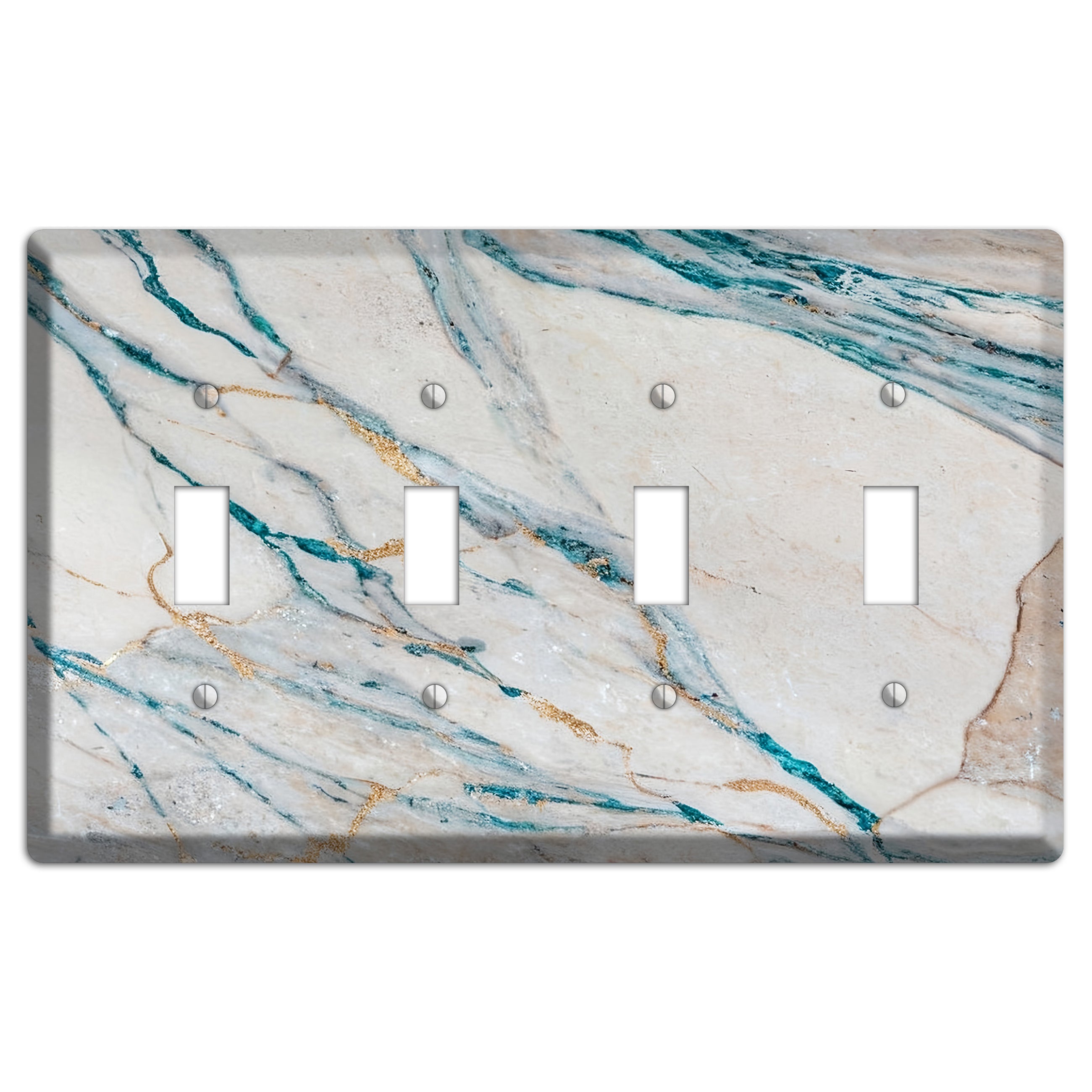 Bondi Blue Marble 4 Toggle Wallplate