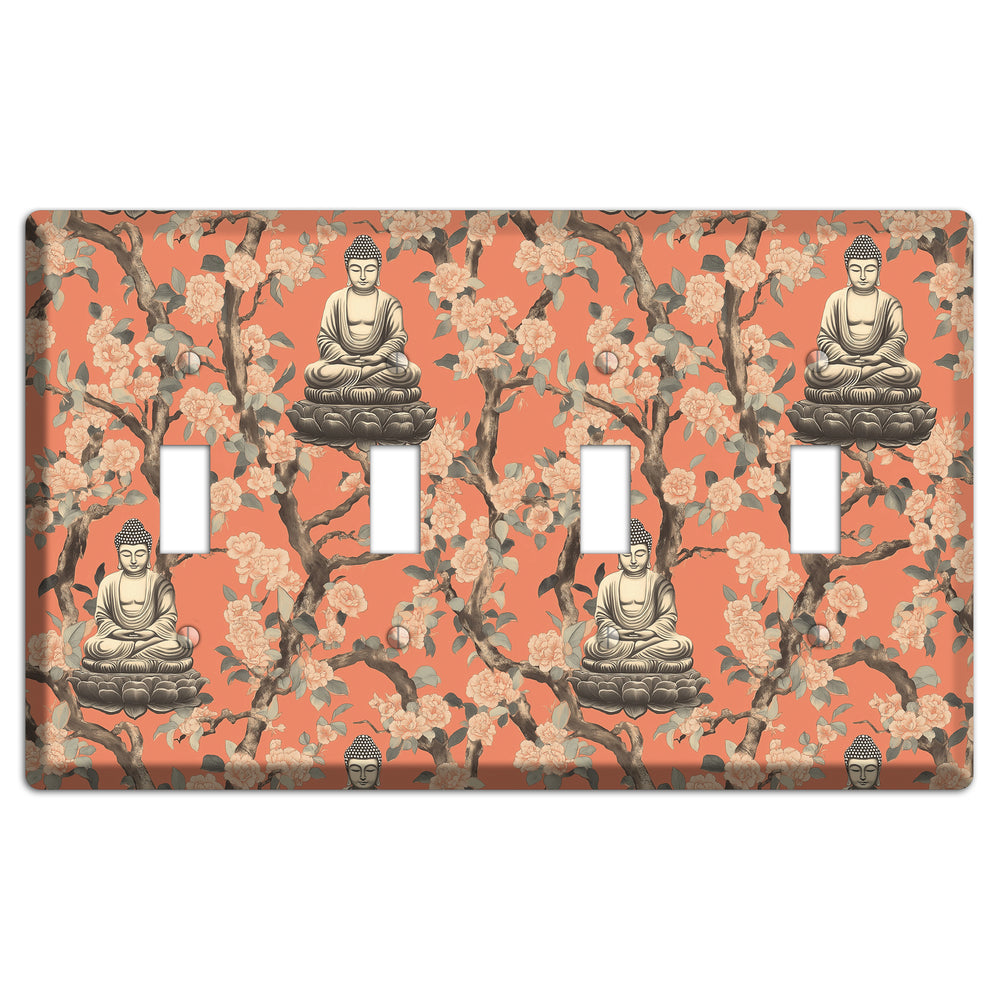 Lotus & Bough 4 Toggle Wallplate