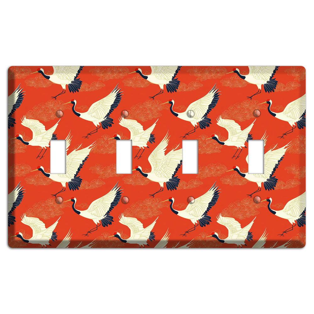 Vermillion Crane Flight 4 Toggle Wallplate