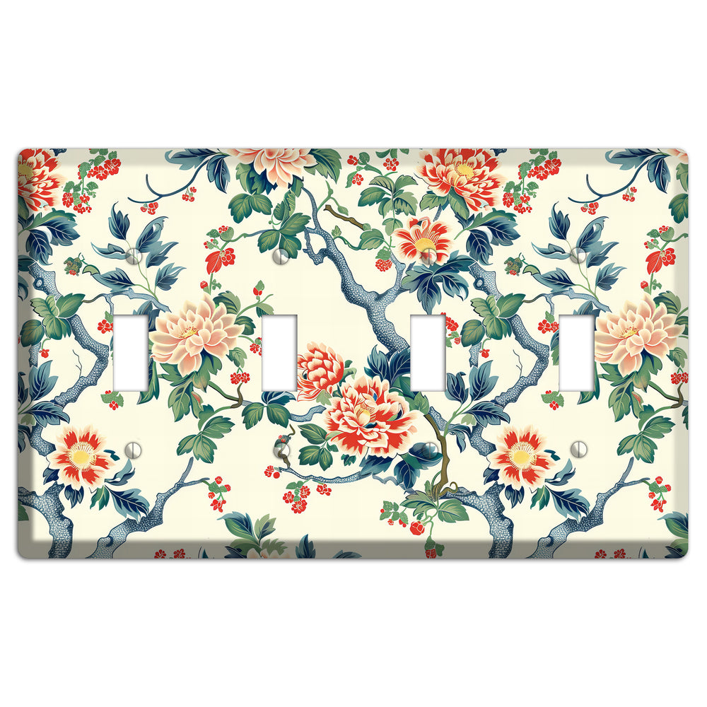 Peony & Branch 4 Toggle Wallplate