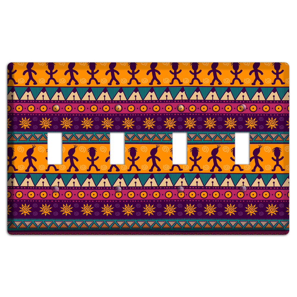 Tribal Rhythm 4 Toggle Wallplate