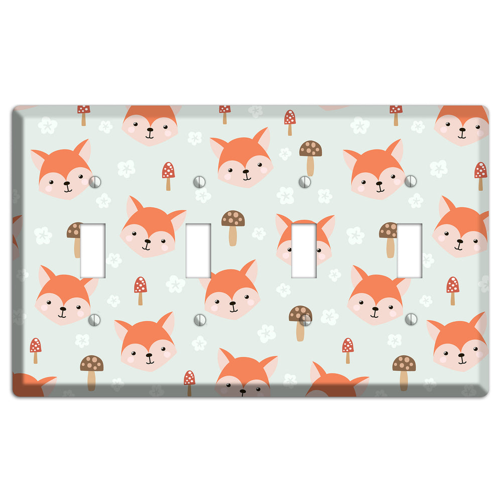 Fox & Fungi Friends 4 Toggle Wallplate