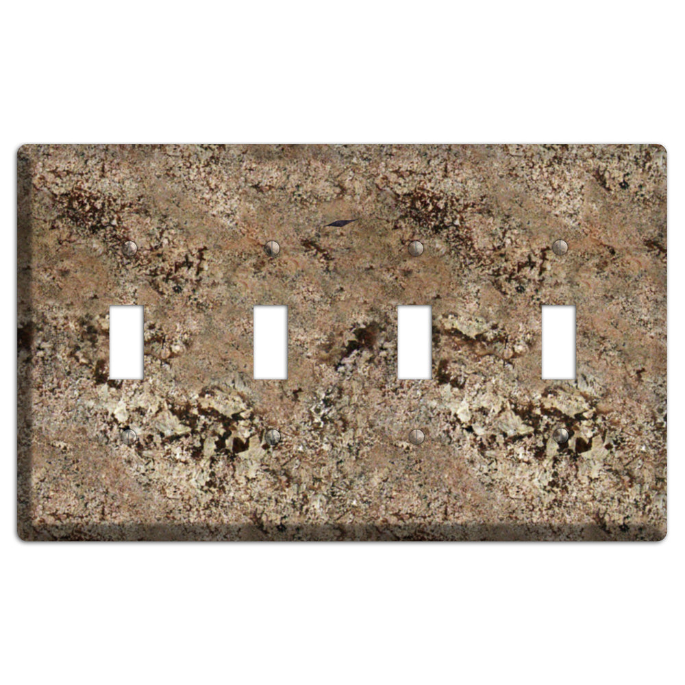 Crema Bordeaux Granite 4 Toggle Wallplate