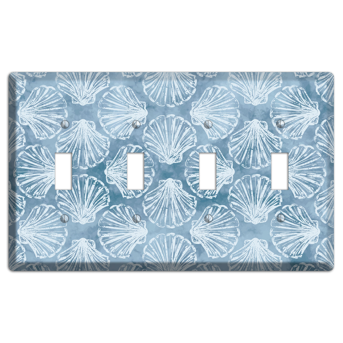 Coastal Shell Drift 4 Toggle Wallplate