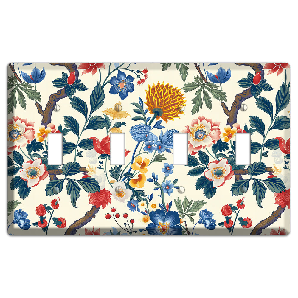 Cottage Garden Reverie 4 Toggle Wallplate