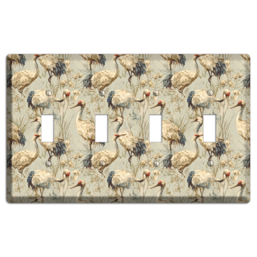Driftwood Crane Marsh 4 Toggle Wallplate