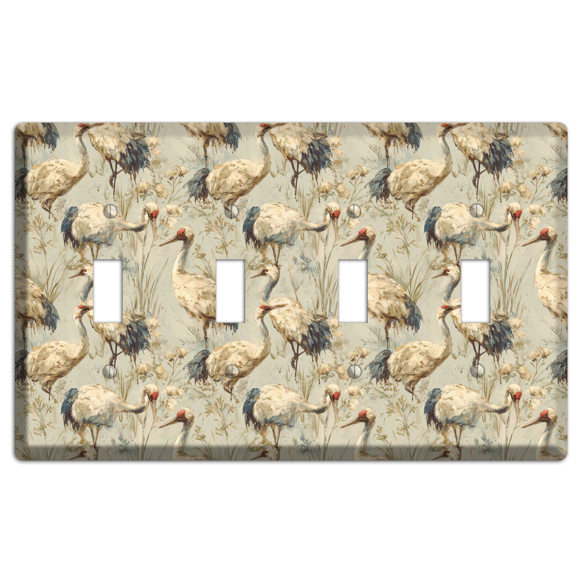 Driftwood Crane Marsh 4 Toggle Wallplate