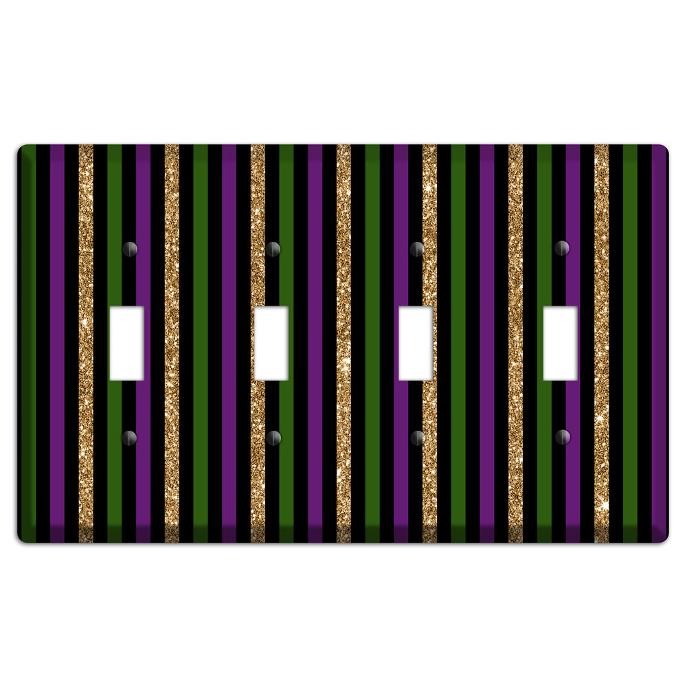 Carnival Stripes: Noir 4 Toggle Wallplate