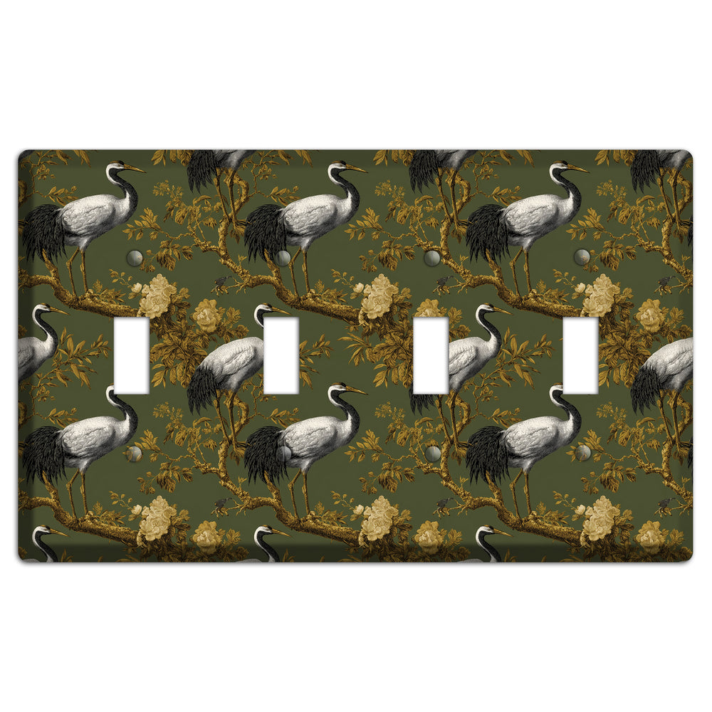 Olive Toile Sanctuary 4 Toggle Wallplate
