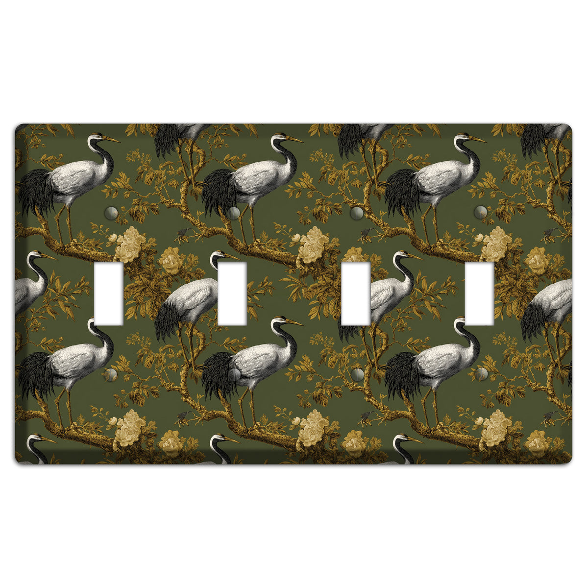 Olive Toile Sanctuary 4 Toggle Wallplate