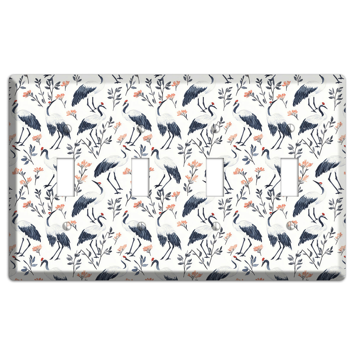 Slate & Coral Marsh 4 Toggle Wallplate
