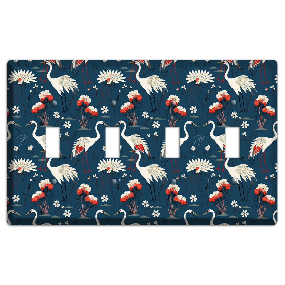 Sapphire Crane Meadow 4 Toggle Wallplate