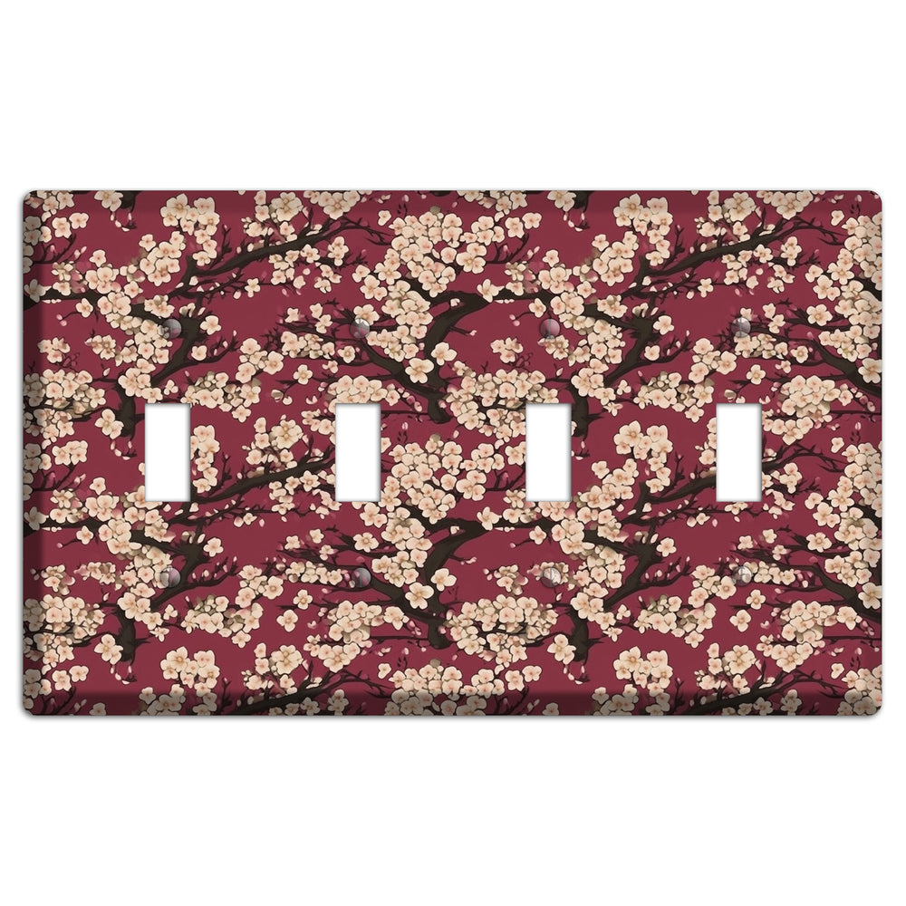 Crimson Plum Drift 4 Toggle Wallplate