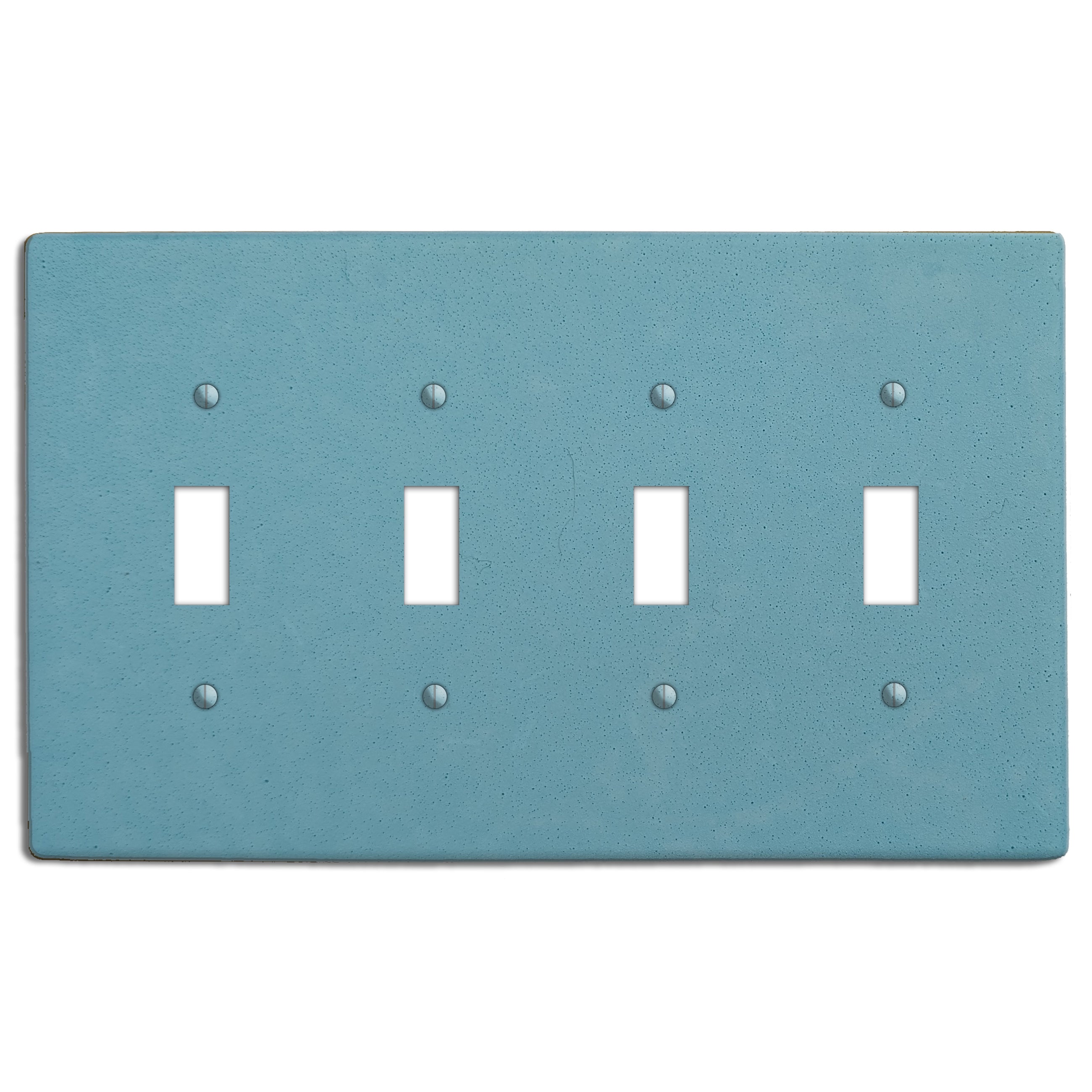 Caribbean Blue Boho Smooth Four Toggle Switchplate