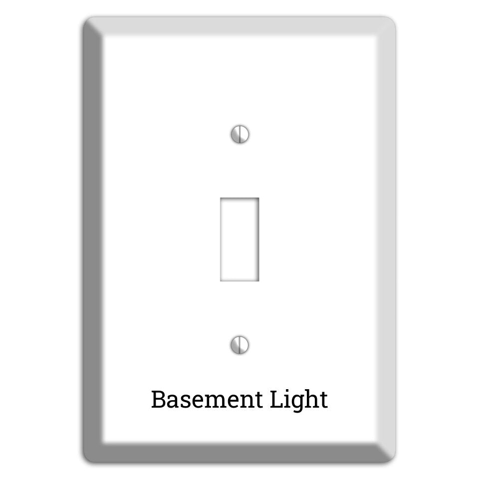 White Metal Cover Plates with Label