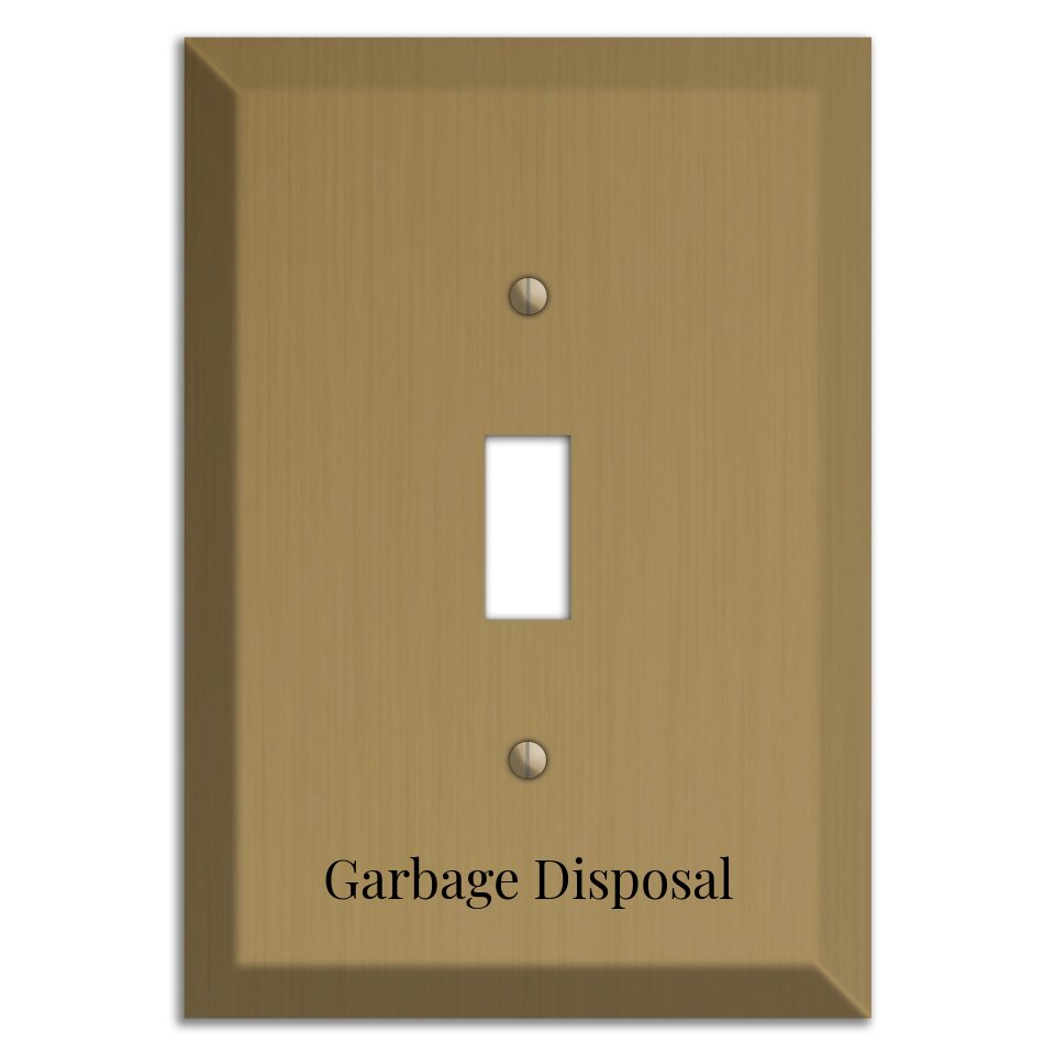 Tower Gold Hand Rubbed Cover Plates with Label