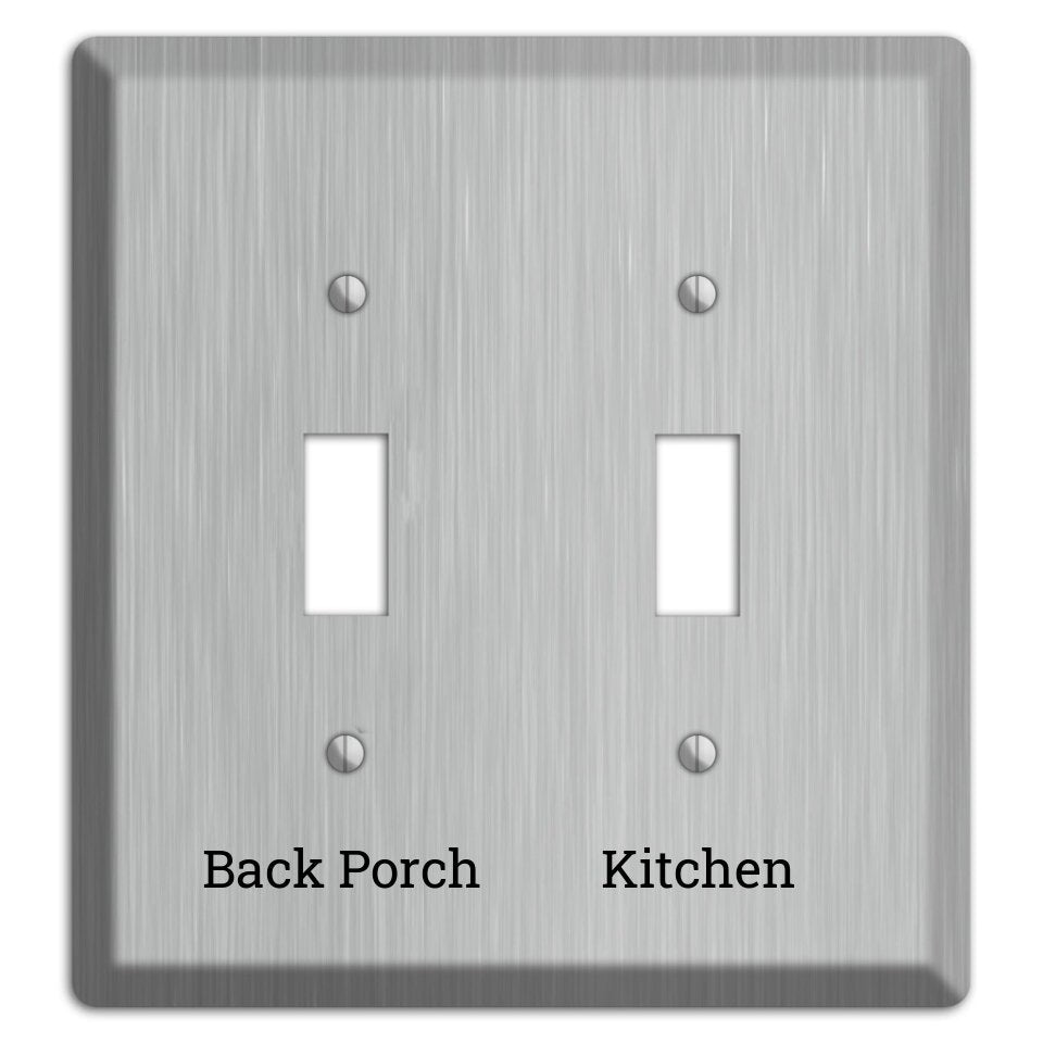 Brushed Stainless Steel Double Toggle with Label