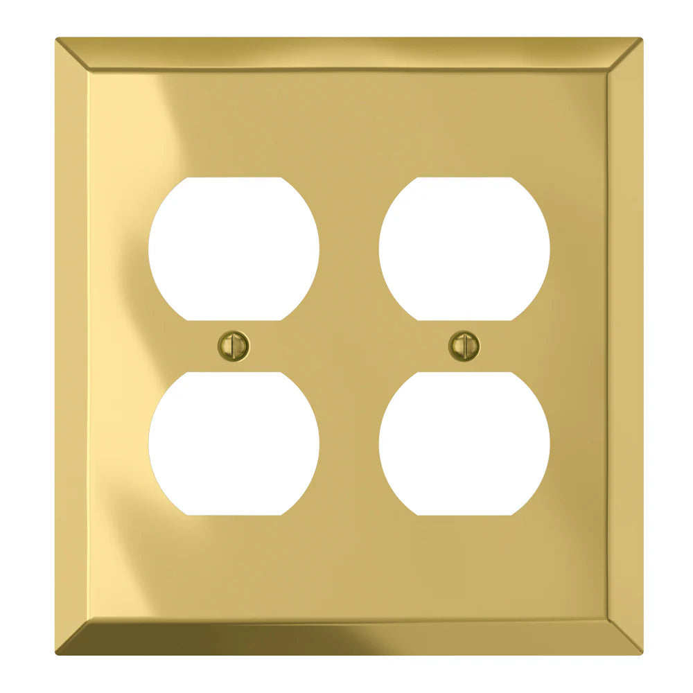 Century Polished Brass 2 Duplex Outlet