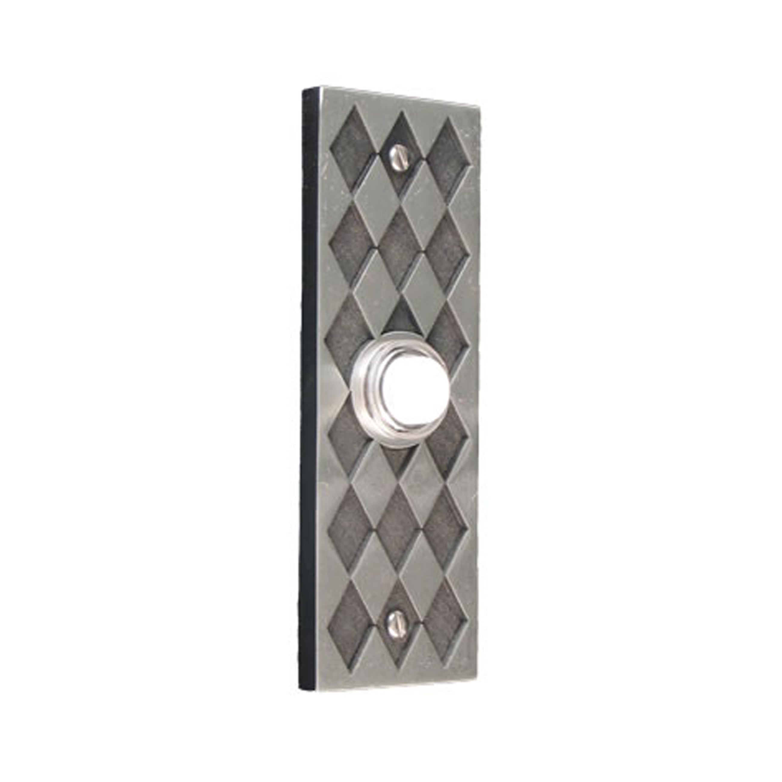 Diamond Rectangular Pewter Antique Doorbell