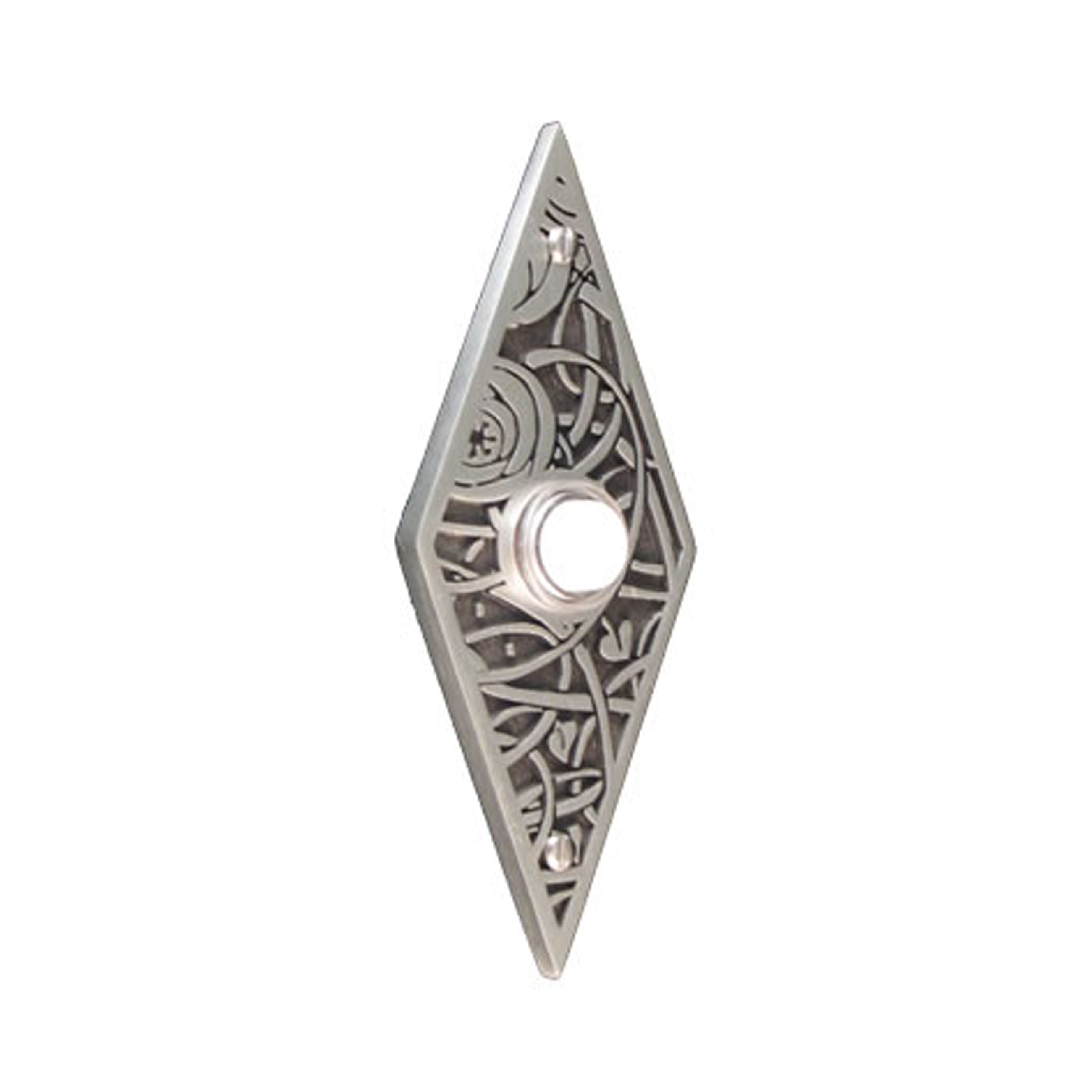 Deco Floral Diamond Pewter Antique Doorbell