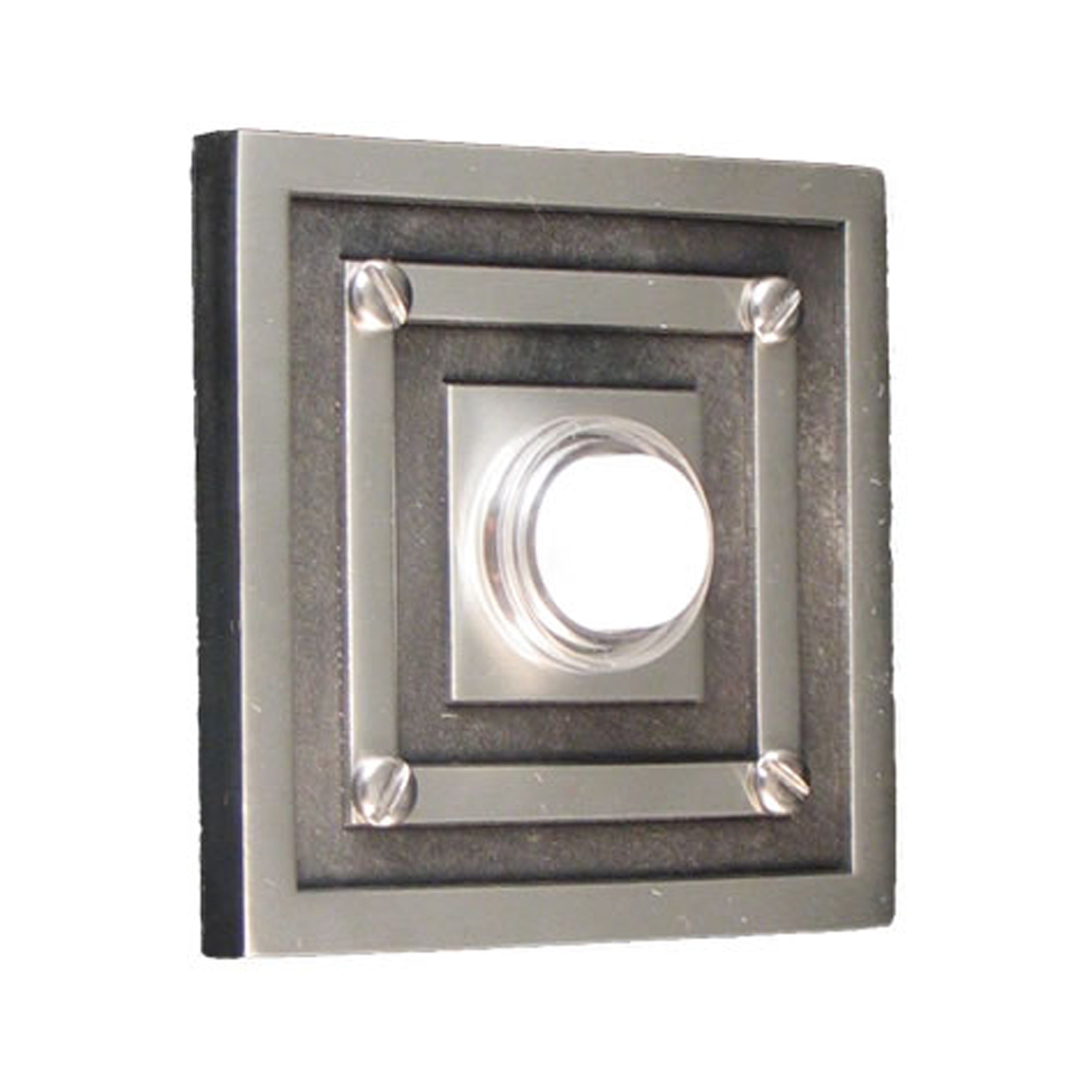 Step Square Pewter Antique Doorbell