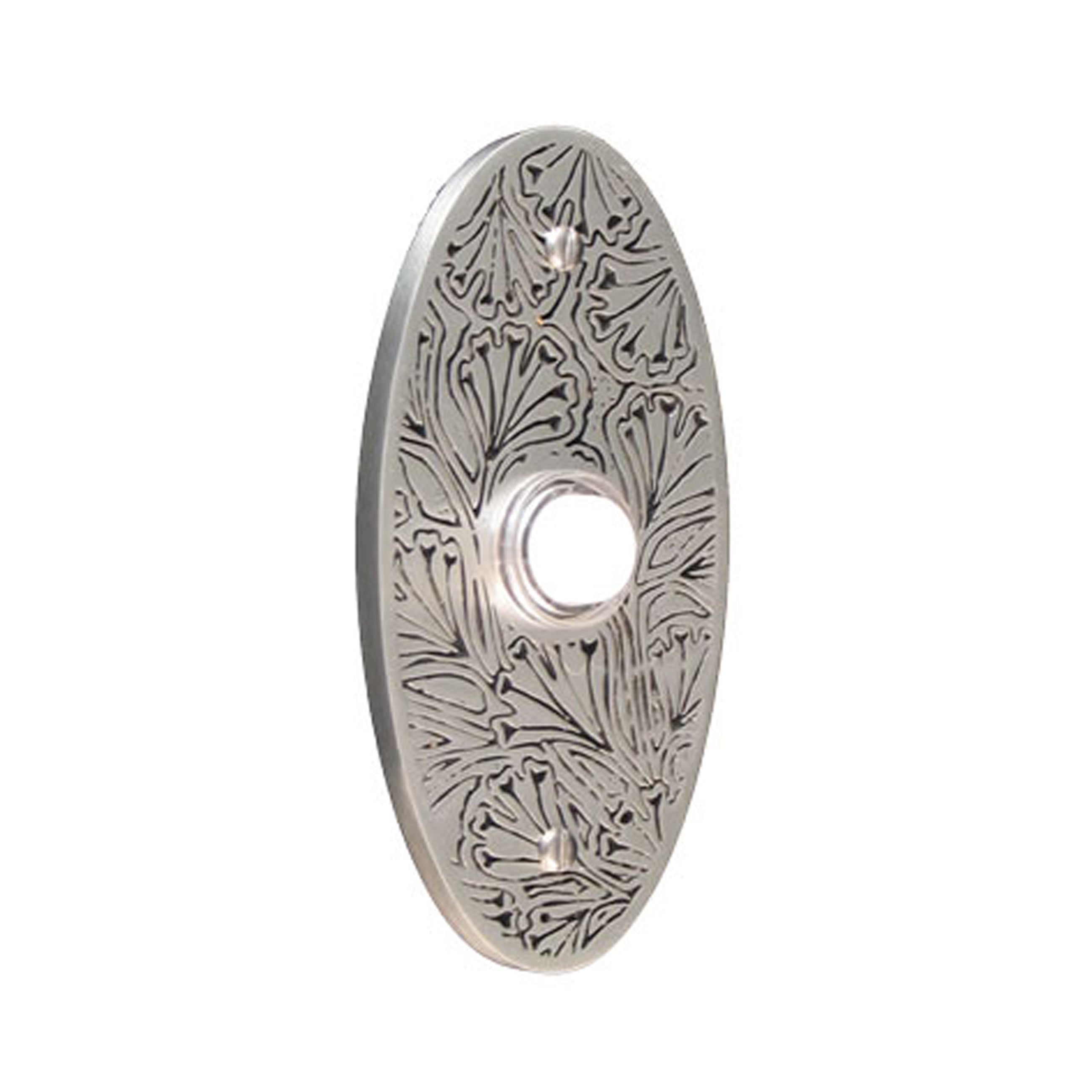 Maidenhaire Oval Pewter Antique Doorbell