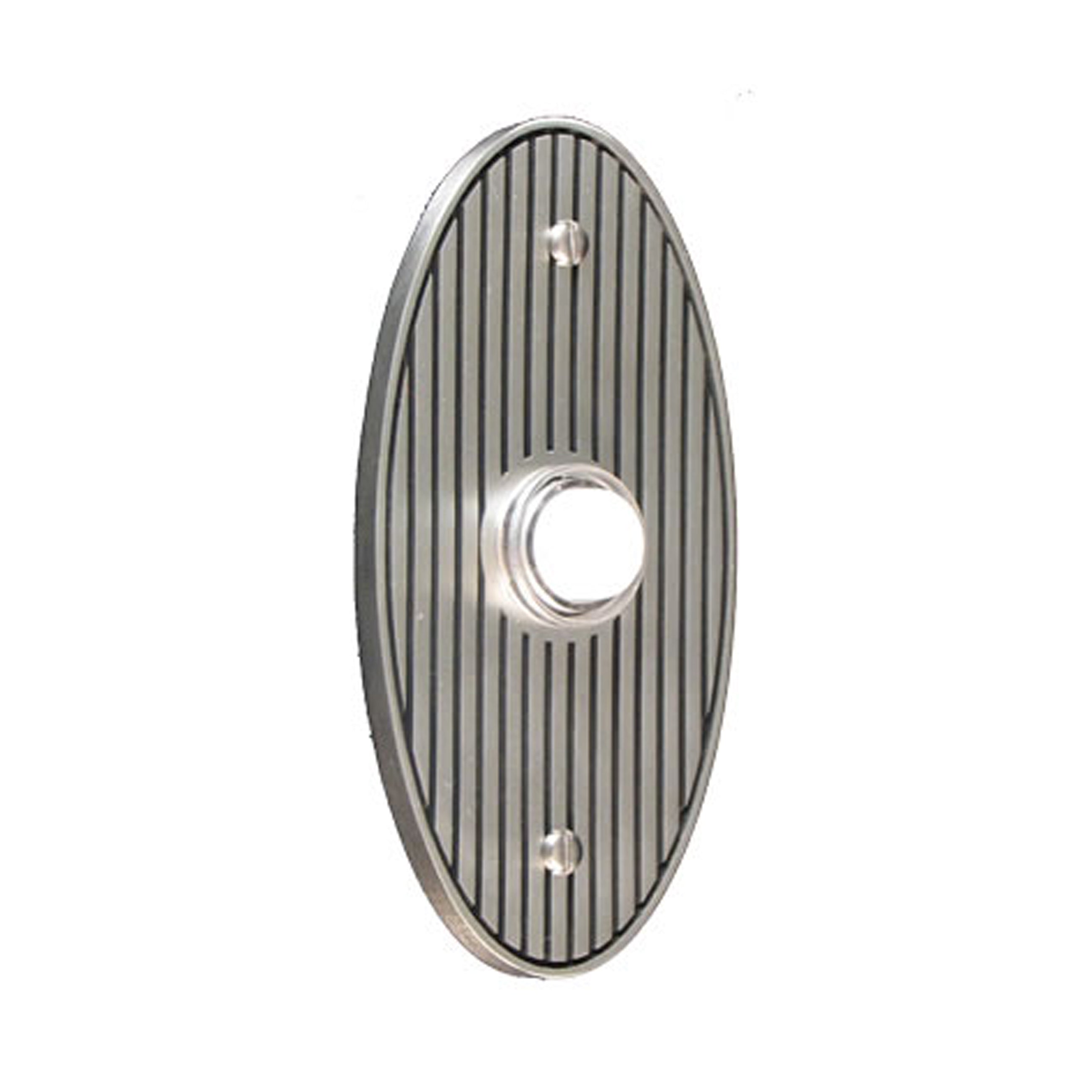 Striped Oval Pewter Antique Doorbell