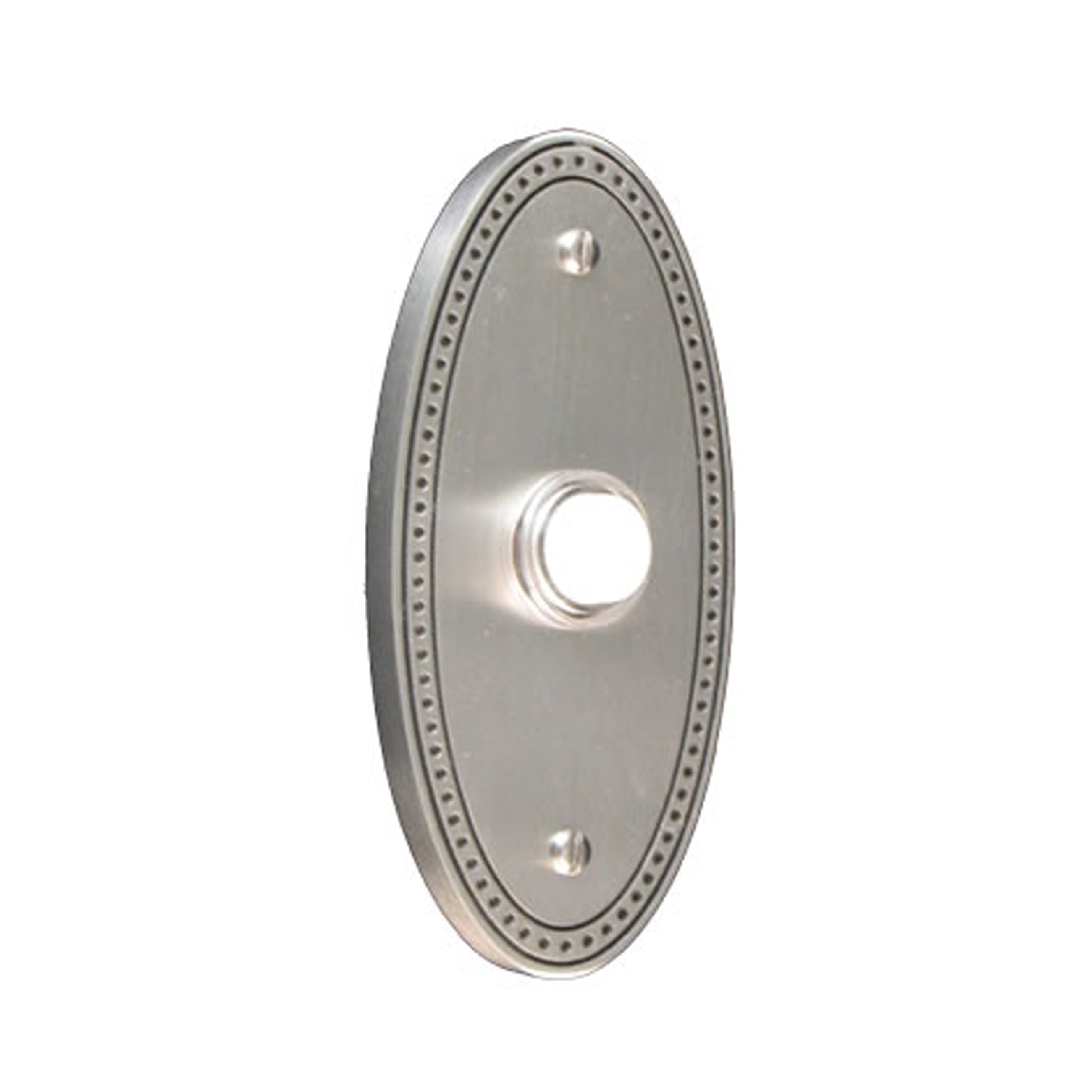 Beaded Oval Pewter Antique Doorbell