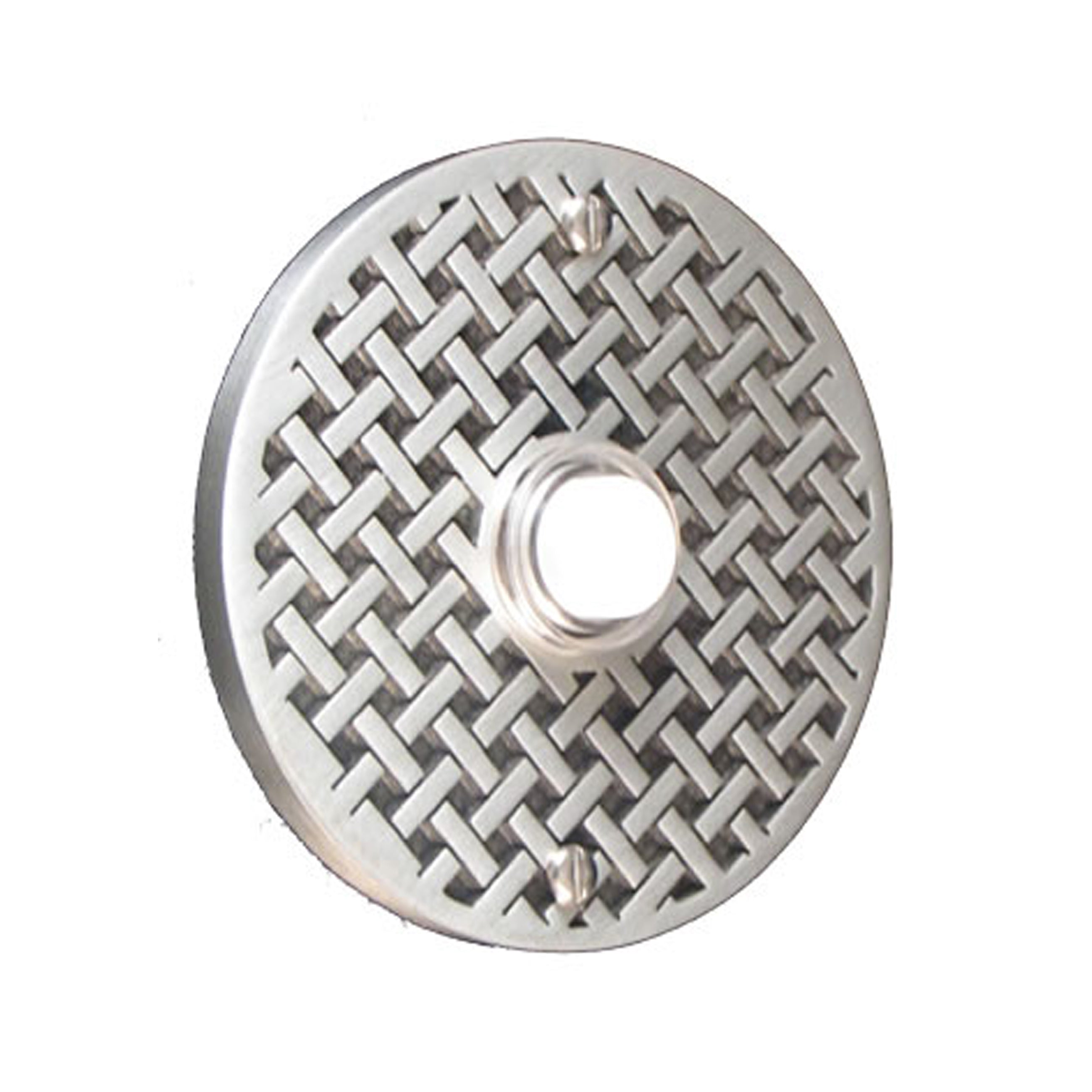 Weave Round Pewter Antique Doorbell