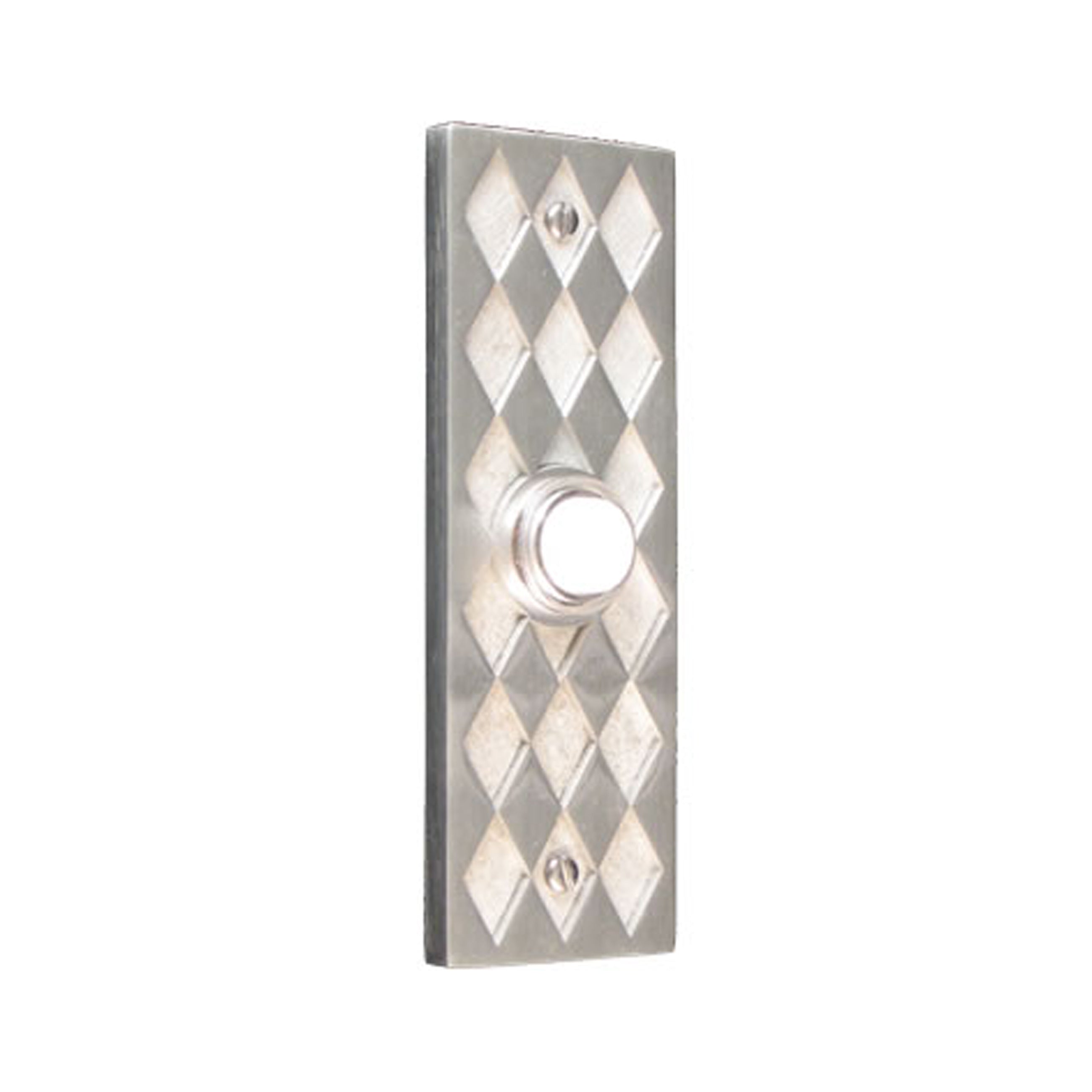 Diamond Rectangular Silver Pewter Doorbell
