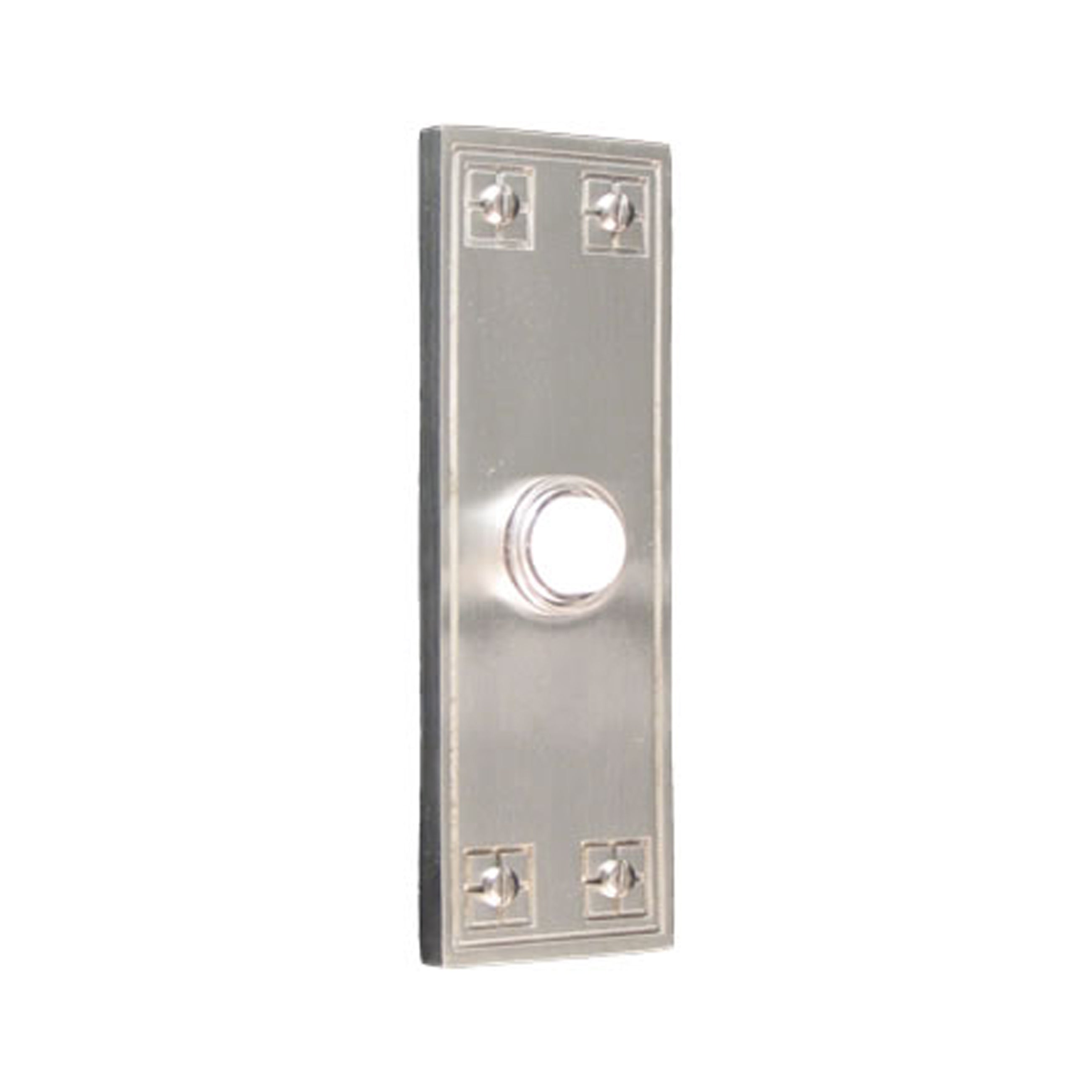 Arts & Crafts Rectangular Silver Pewter Doorbell