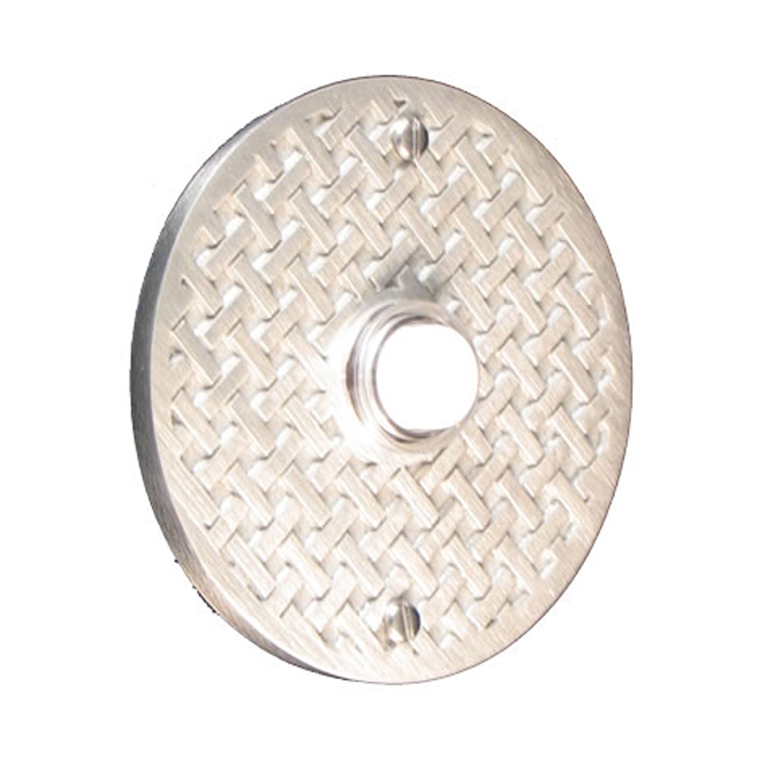 Weave Round Silver Pewter Doorbell