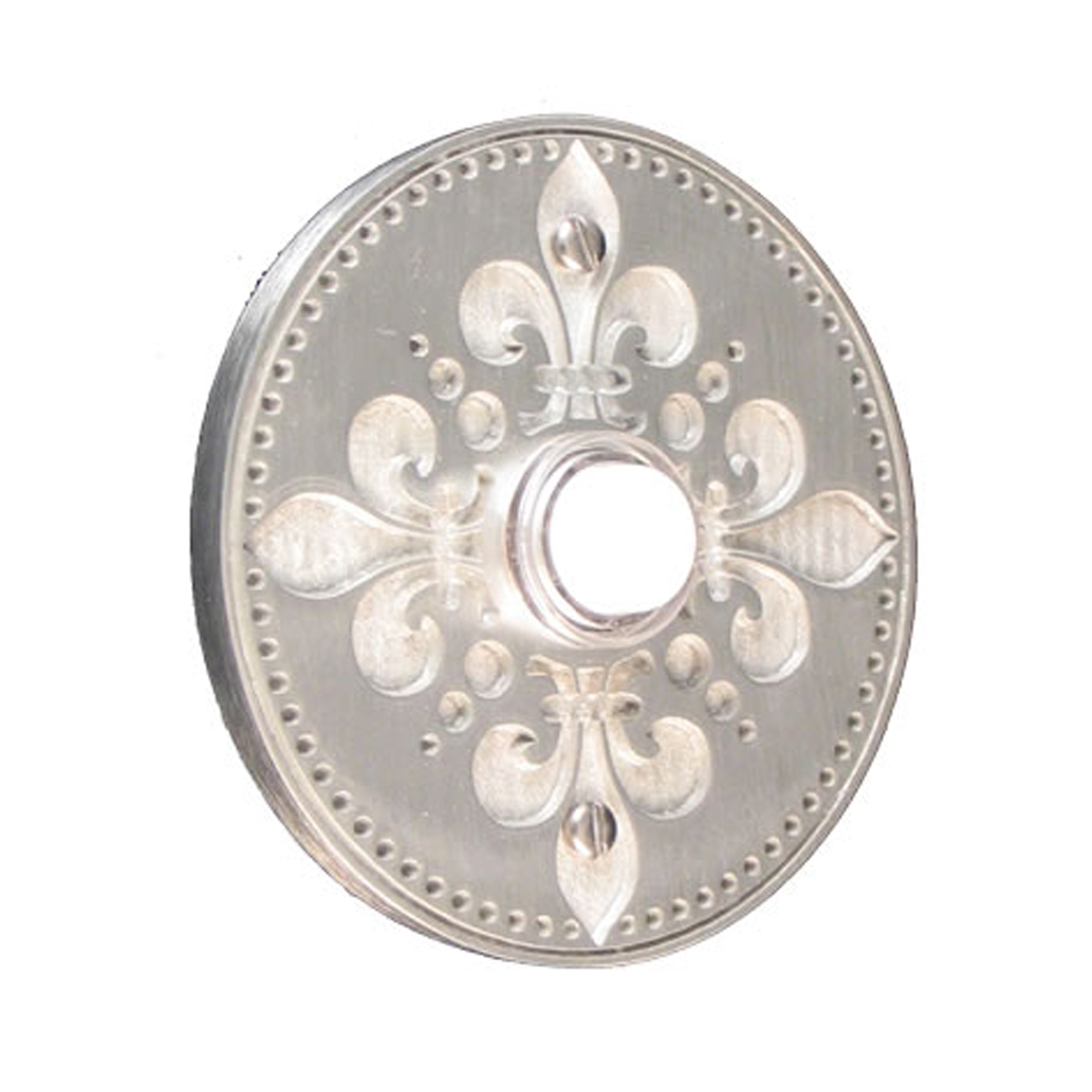 Fleur-de-lis Round Silver Pewter Doorbell