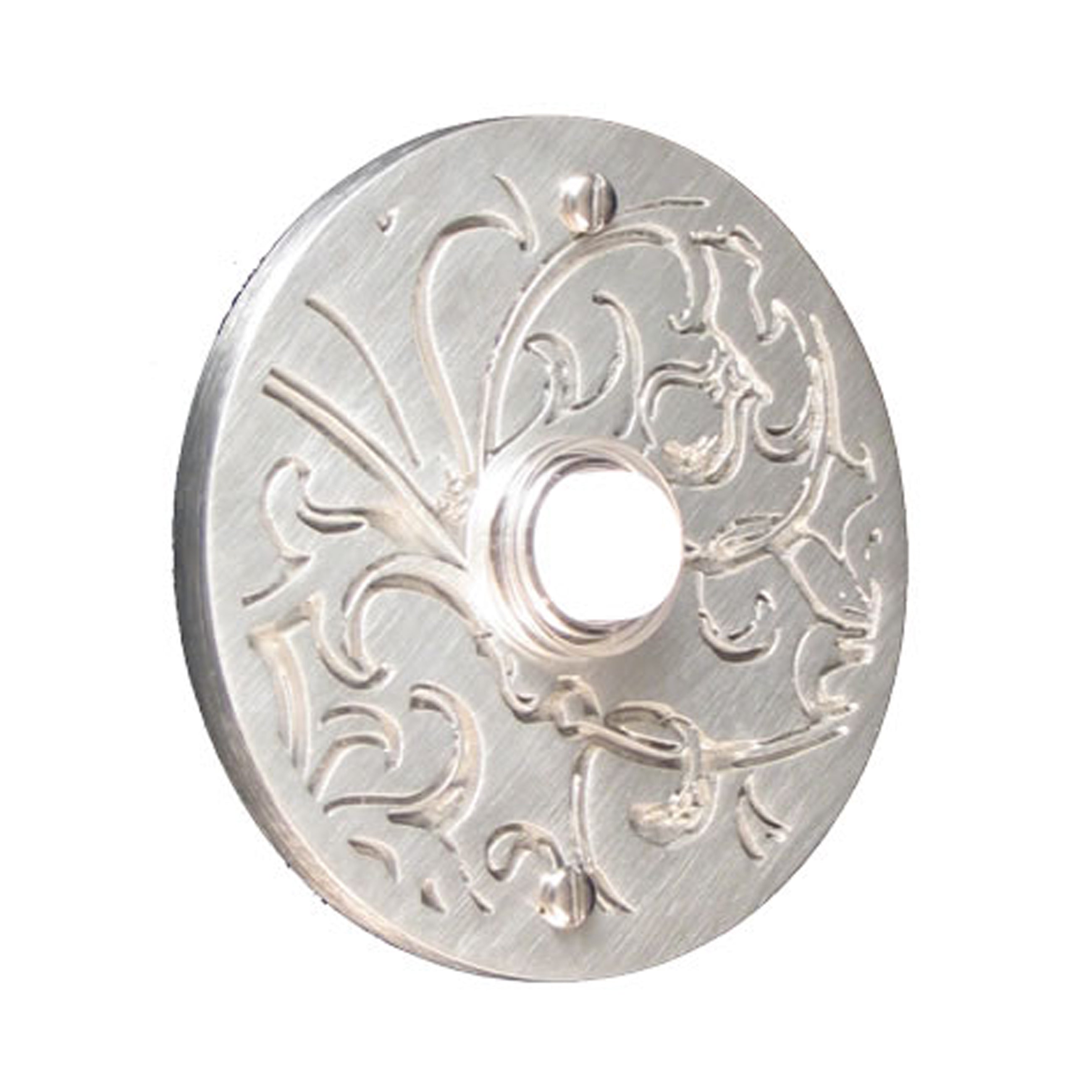 Victorian Round Silver Pewter Doorbell